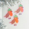 Robin die cut vinyl holographic sticker