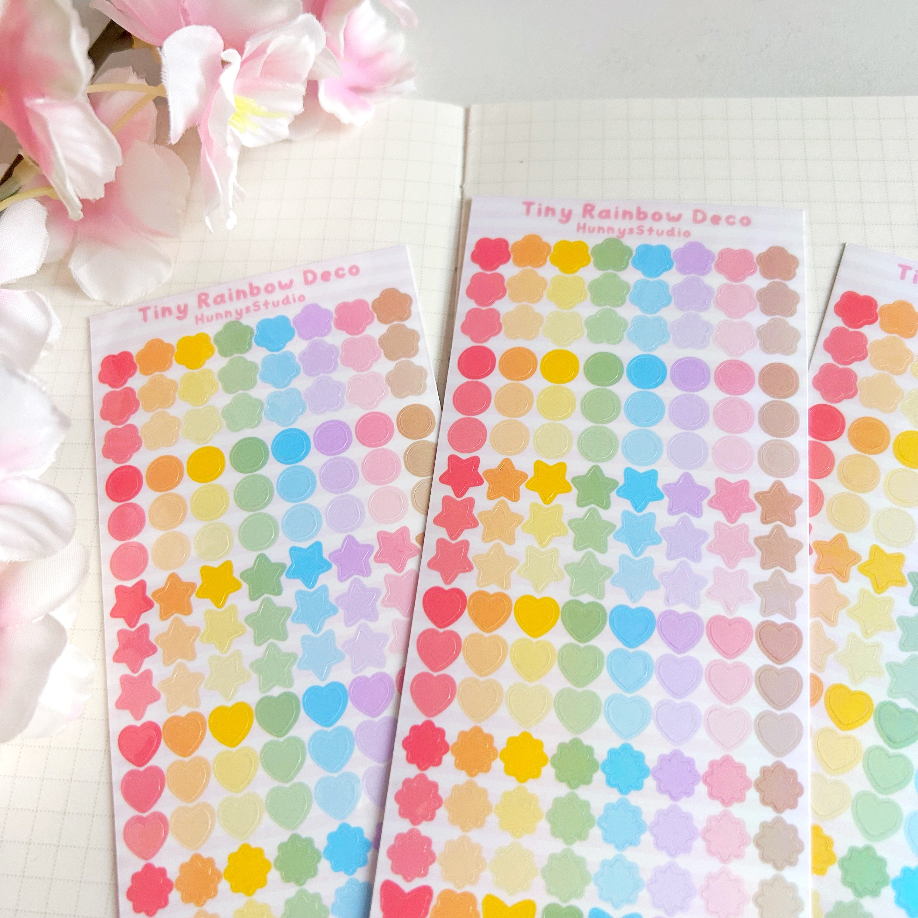 Tiny rainbow deco vinyl holographic sticker sheet
