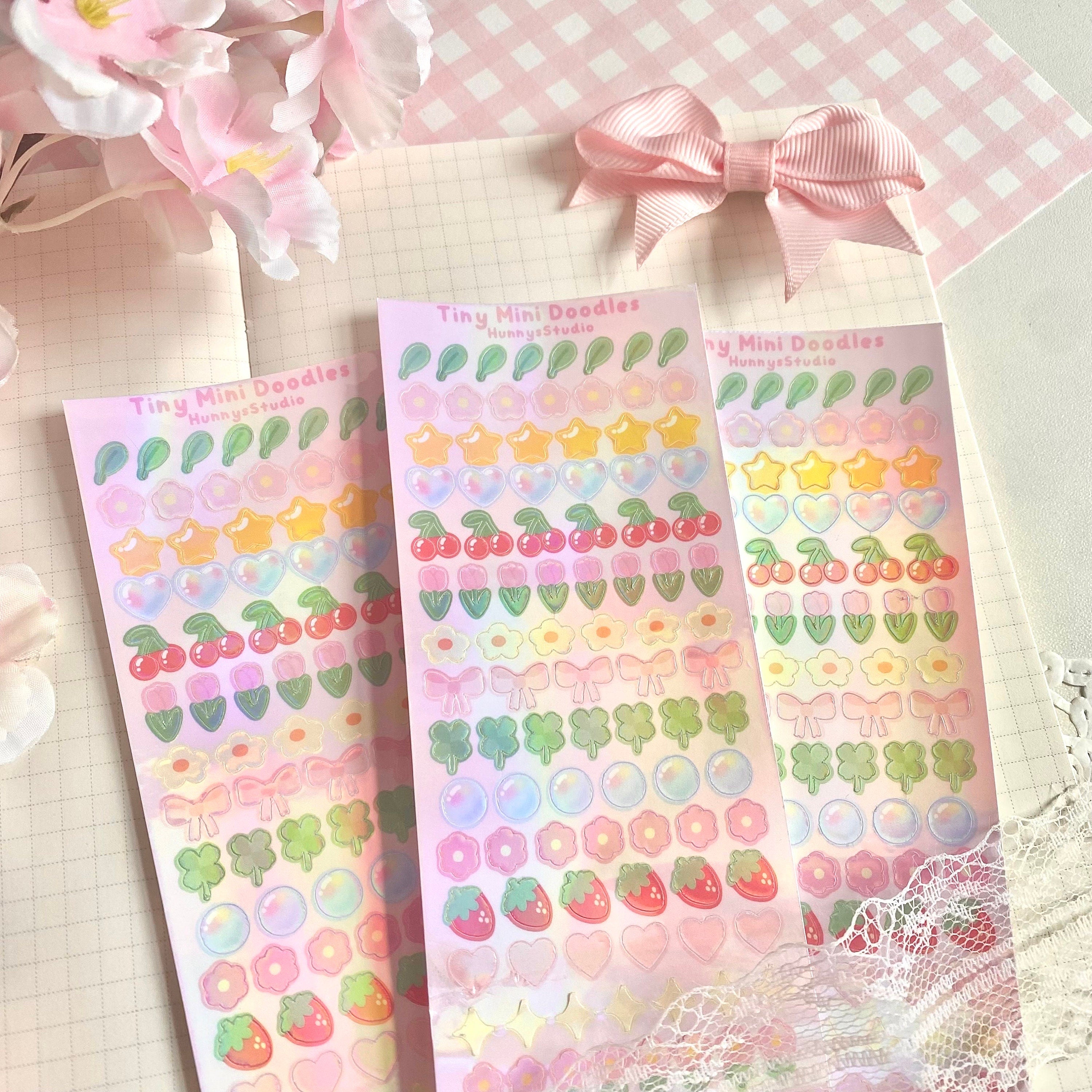 Tiny Mini doodles holographic vinyl sticker sheet