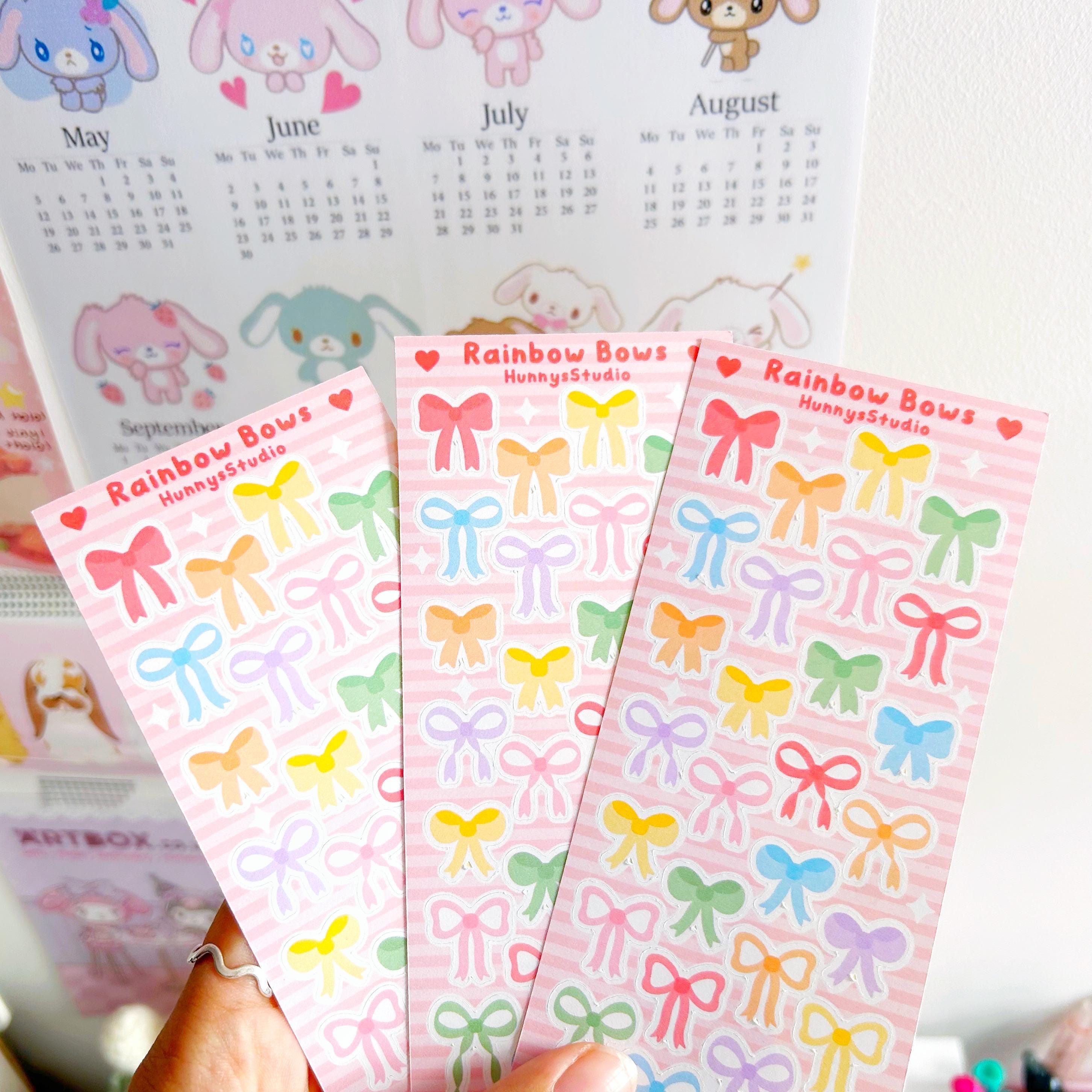 Rainbow bows matte sticker sheet