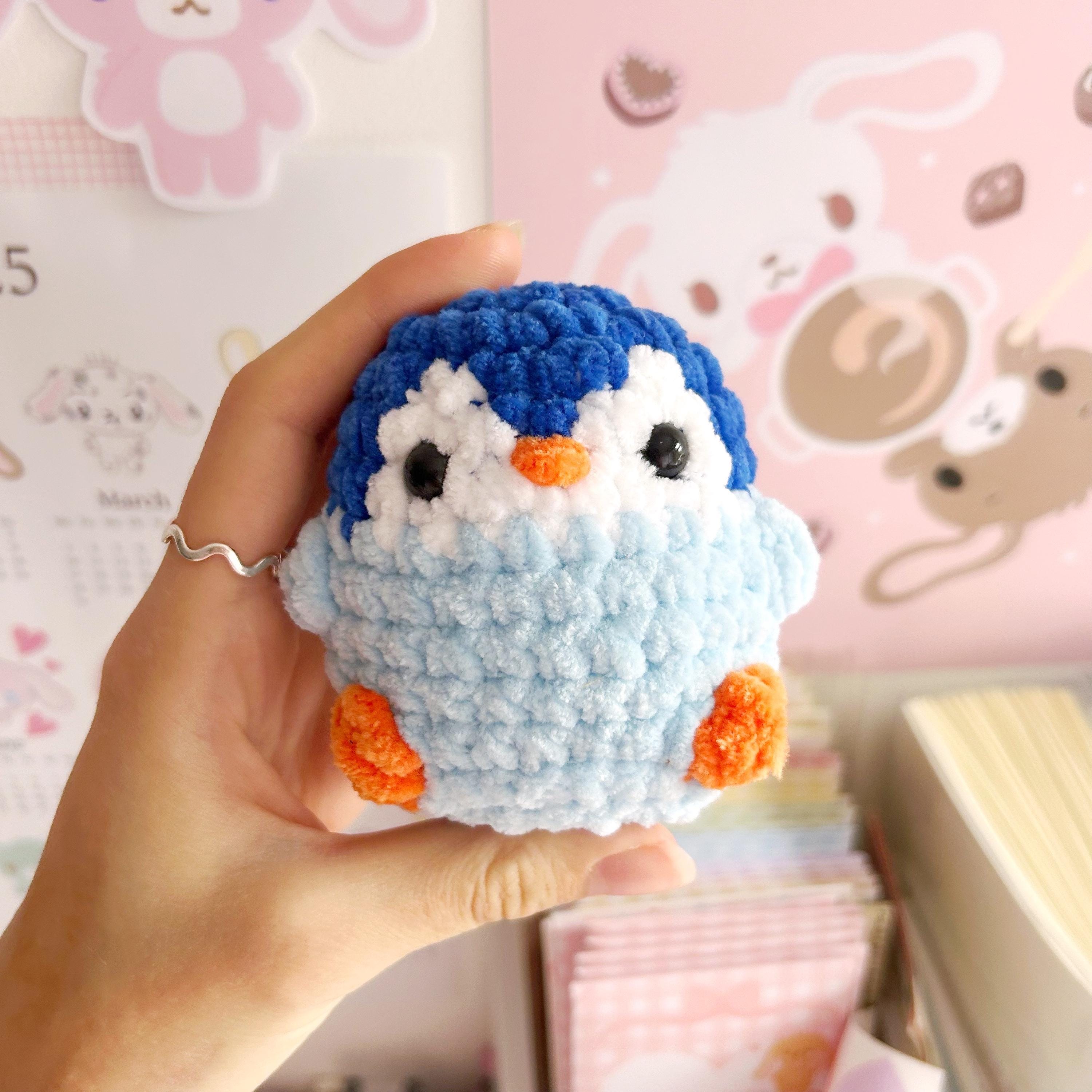 Crochet blue penguins plushies | handmade amigurumi crochet fluffy pastel penguin toy, kawaii crochet soft toys