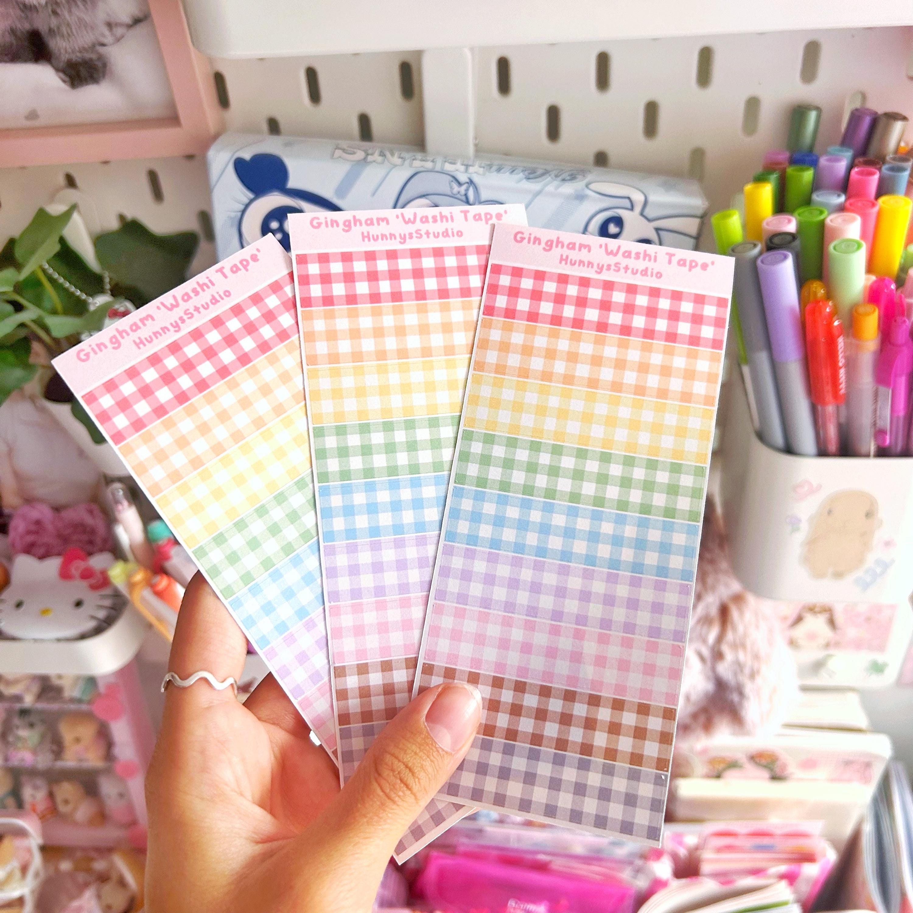 Gingham ‘washi tape’ matte sticker sheet