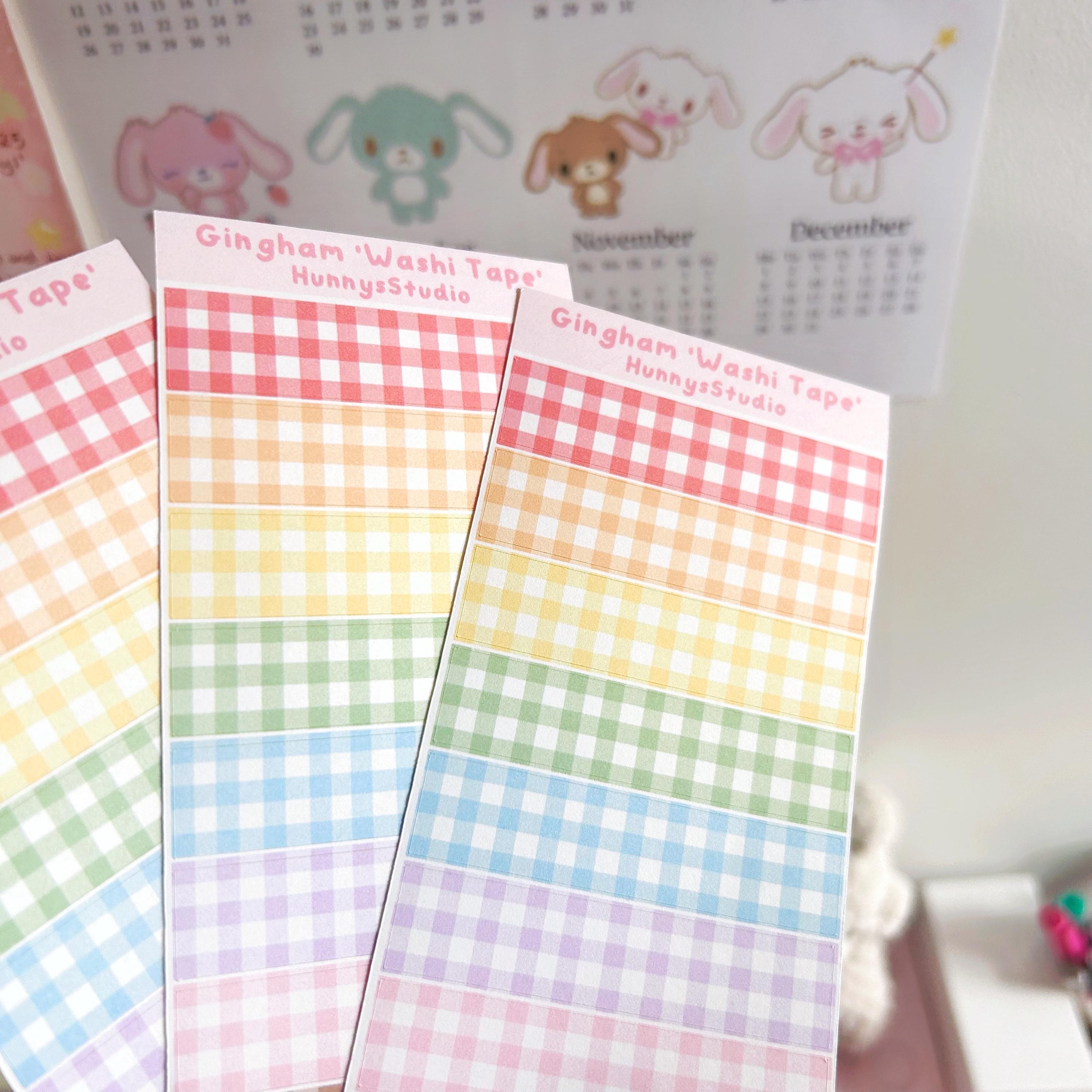 Gingham ‘washi tape’ matte sticker sheet