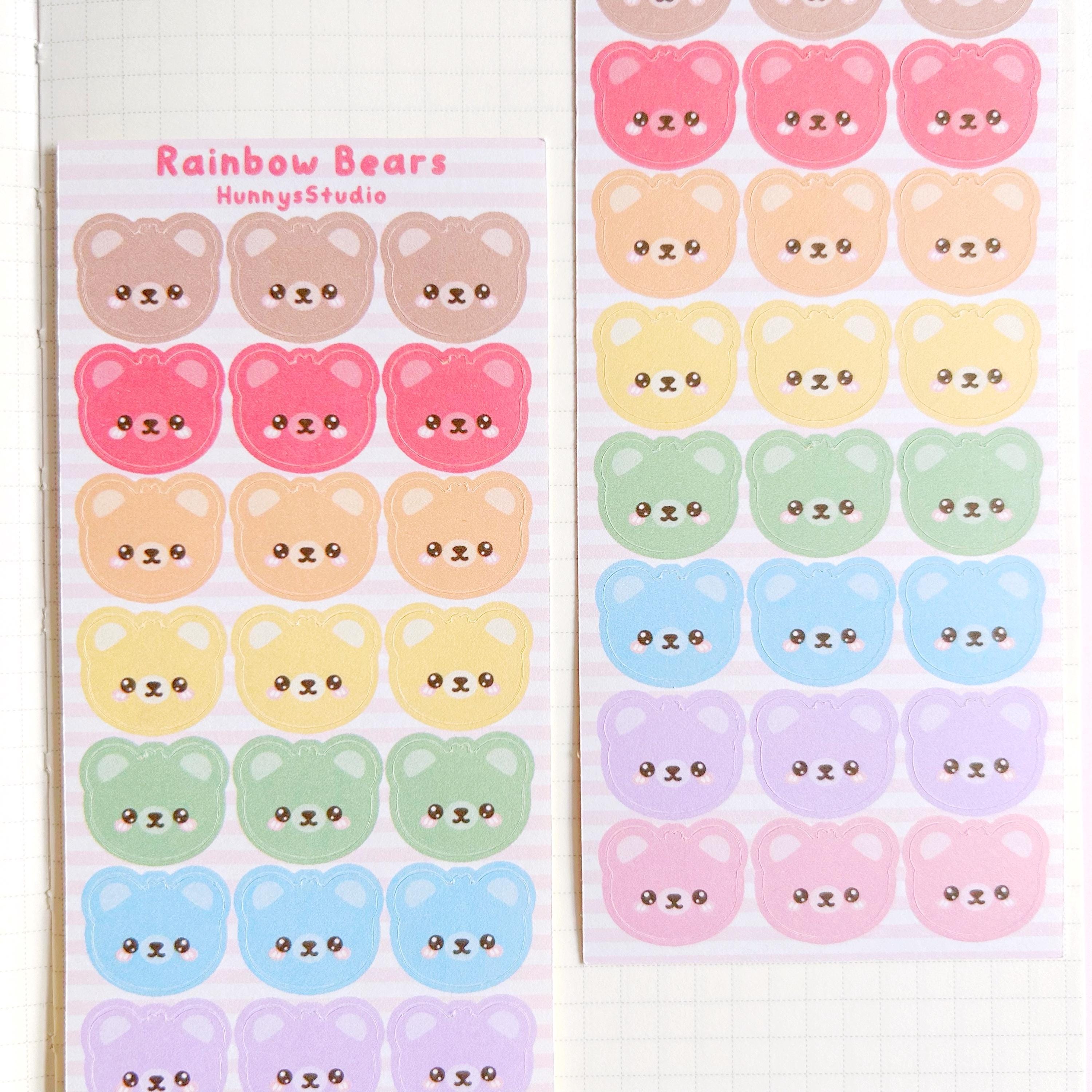 Rainbow bears matte sticker sheet