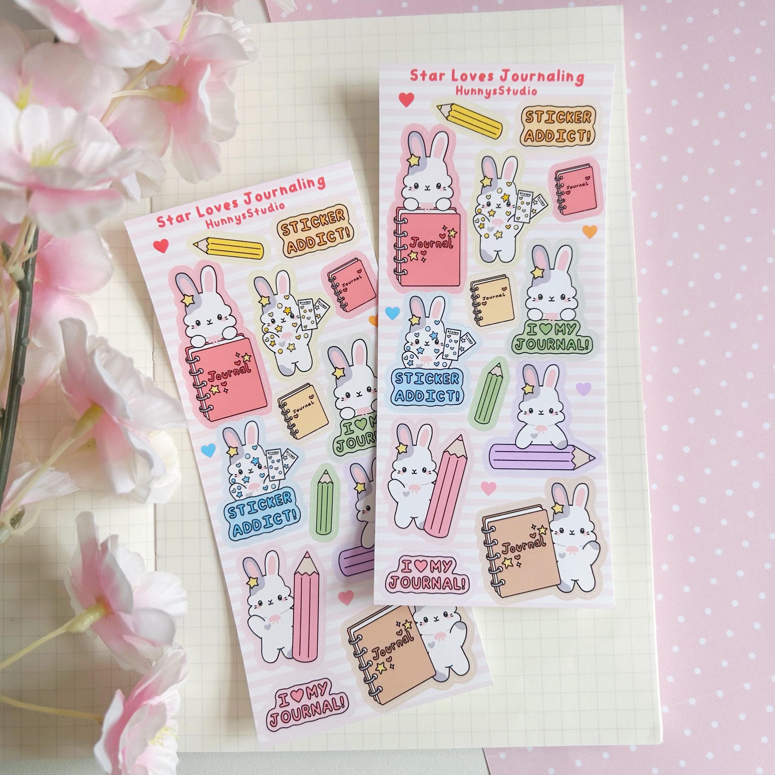 Star loves journaling matte vinyl sticker sheet