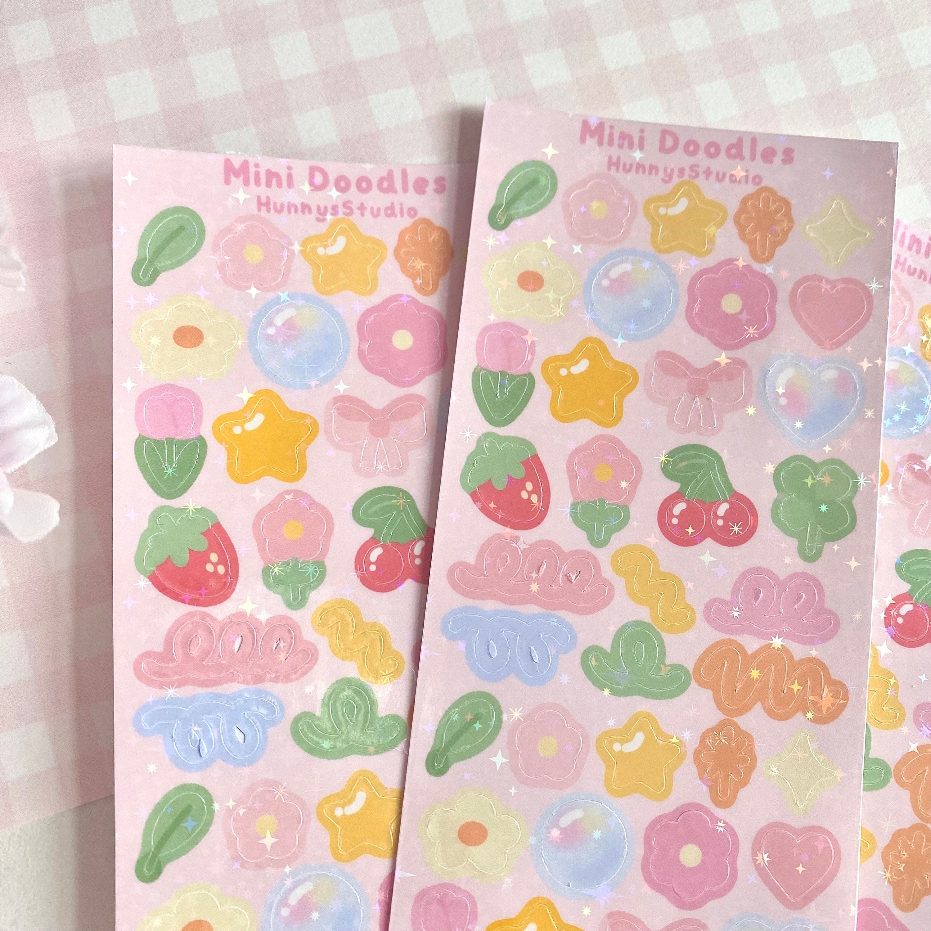 Mini doodle holographic vinyl sticker sheet