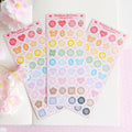 Rainbow buttons matte sticker sheet