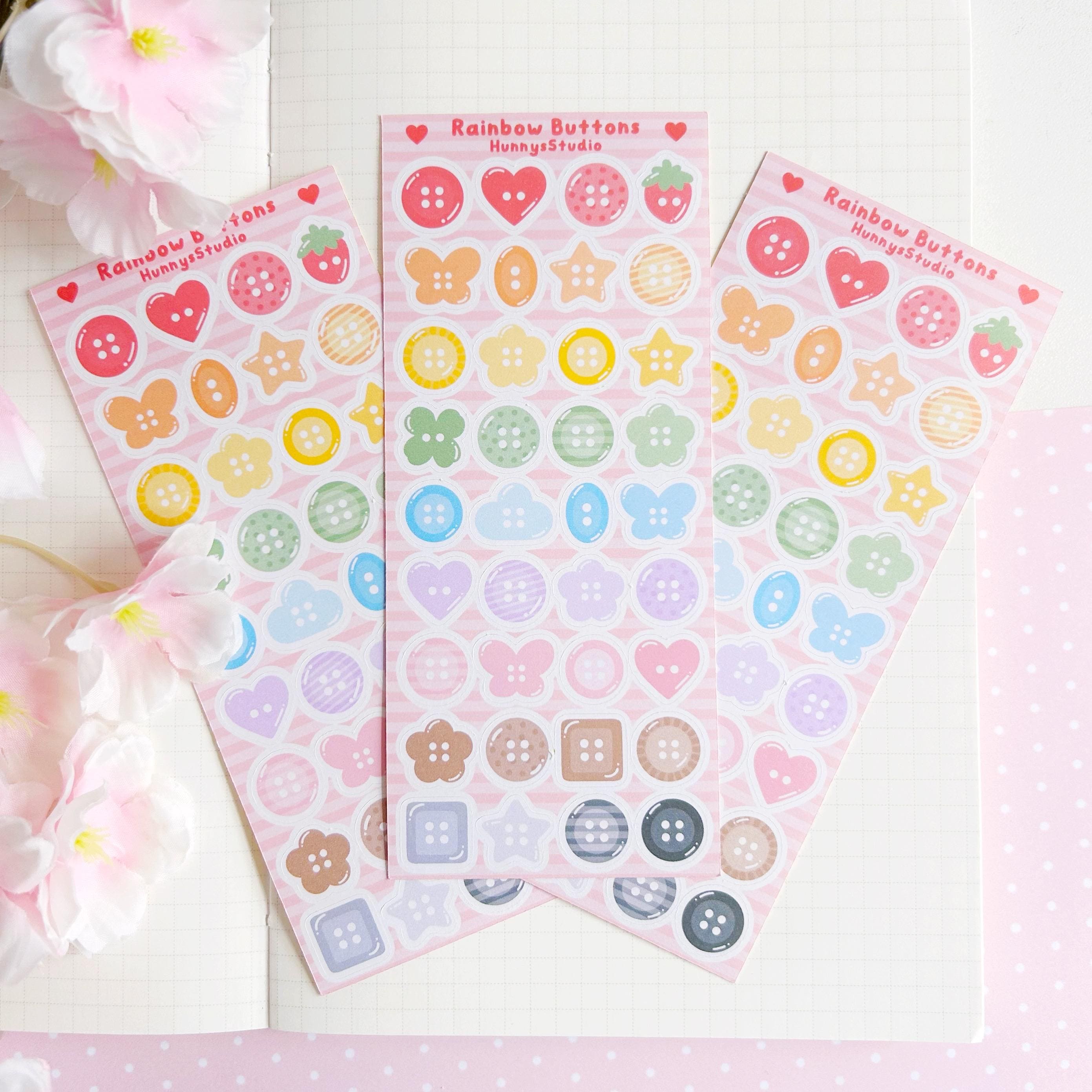 Rainbow buttons matte sticker sheet