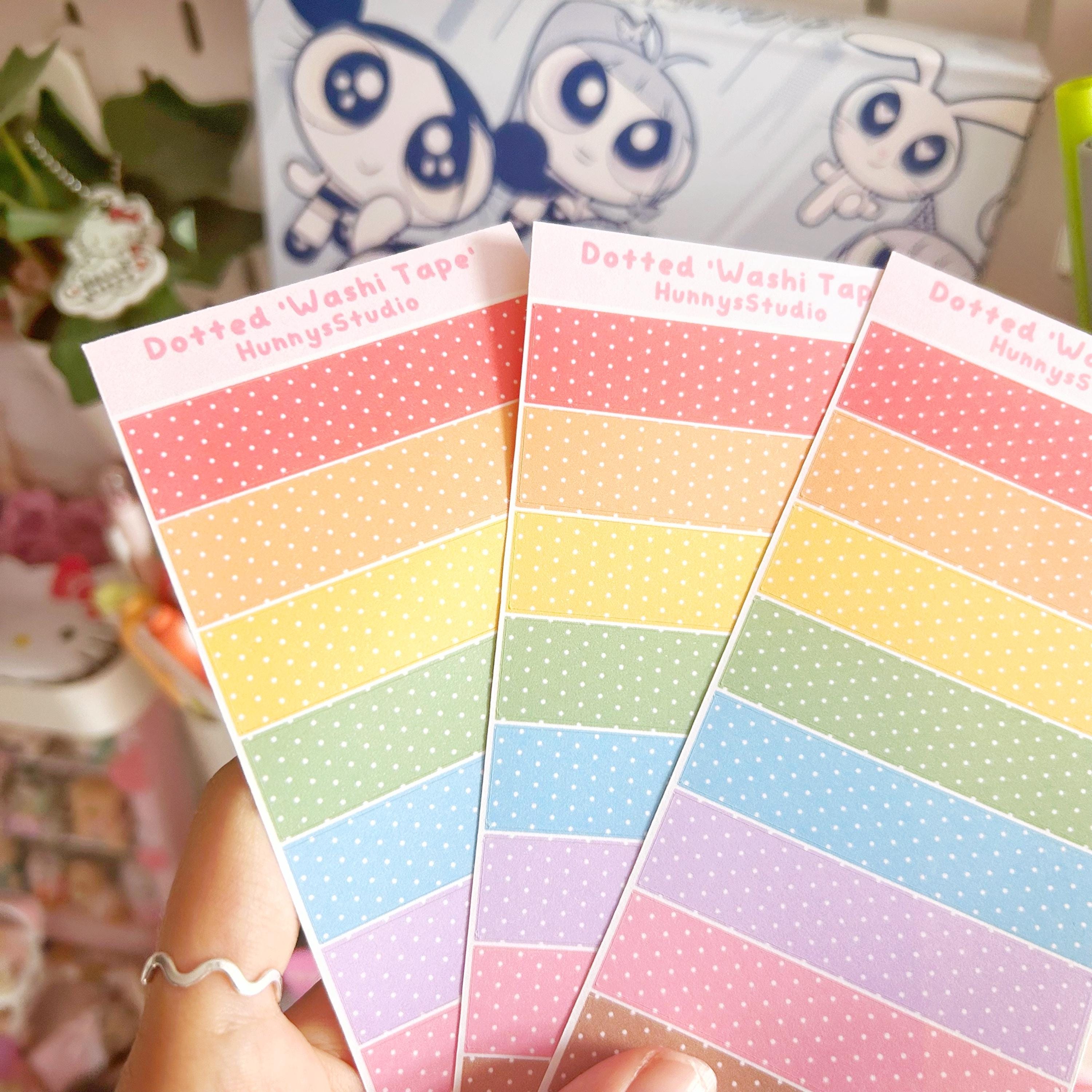 Dotted ‘washi tape’ matte sticker sheet