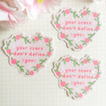 Rose heart scars quote die cut vinyl holo sticker