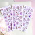 Purple stickers vinyl holographic sticker sheet