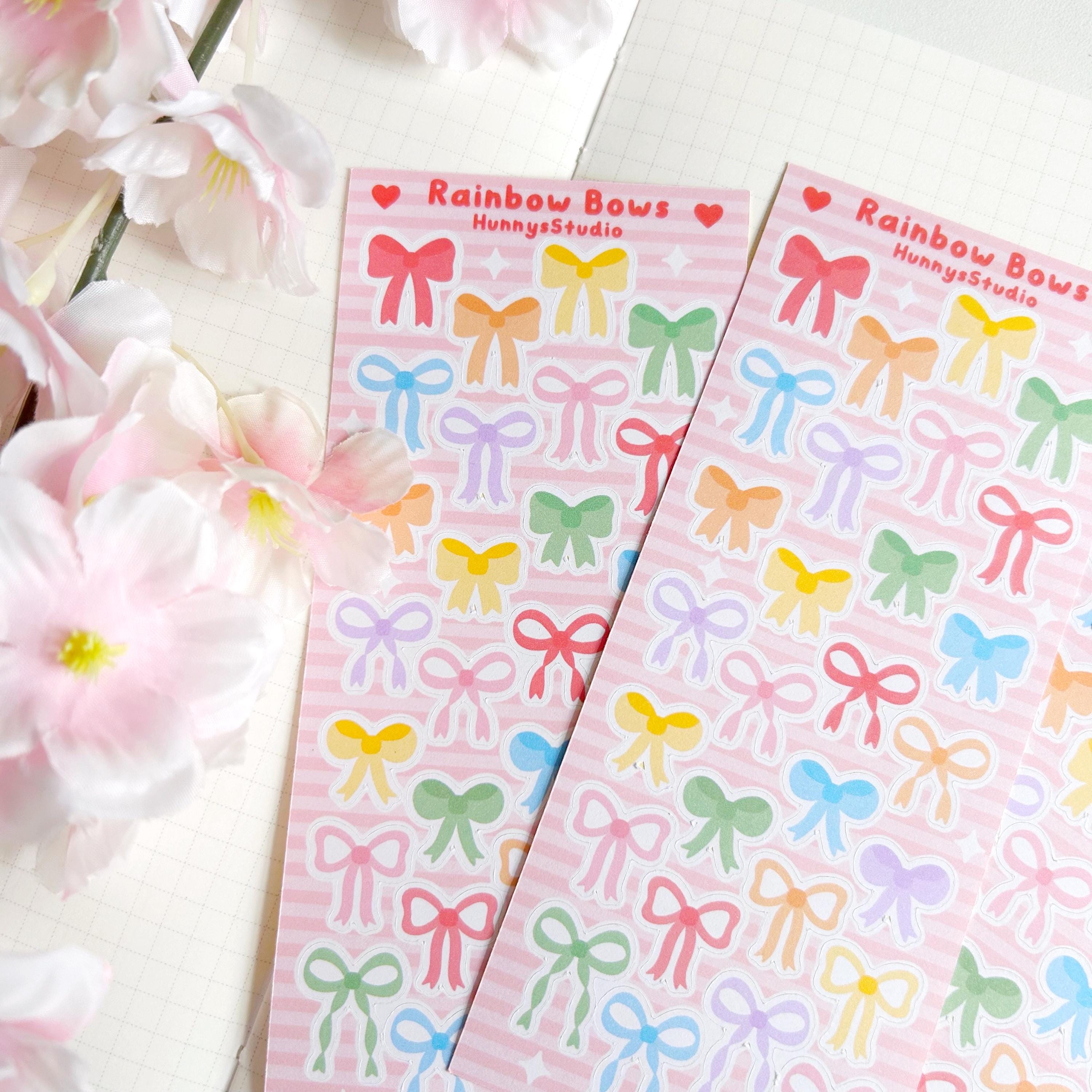 Rainbow bows matte sticker sheet