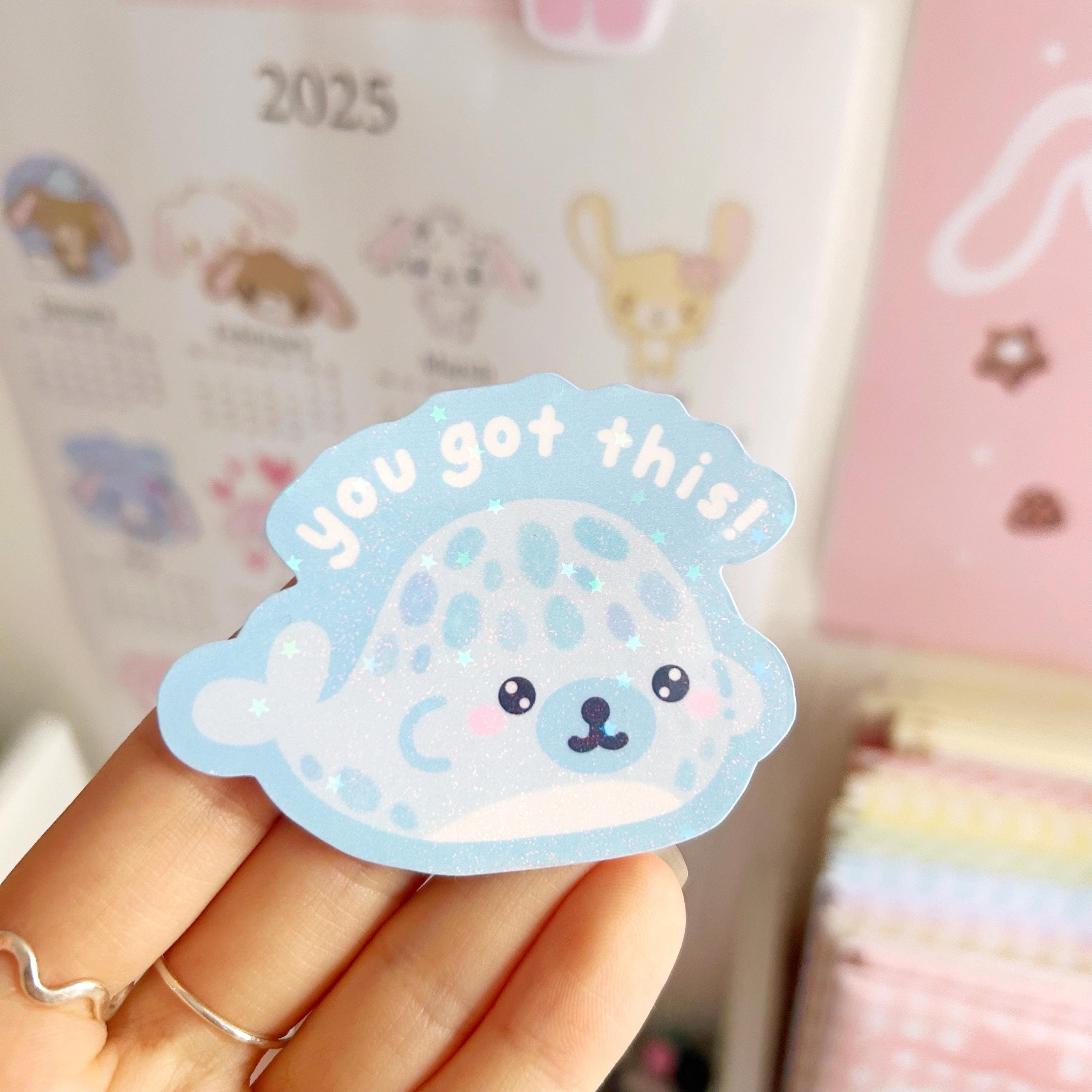 Seals with quotes holographic vinyl die cut stickers