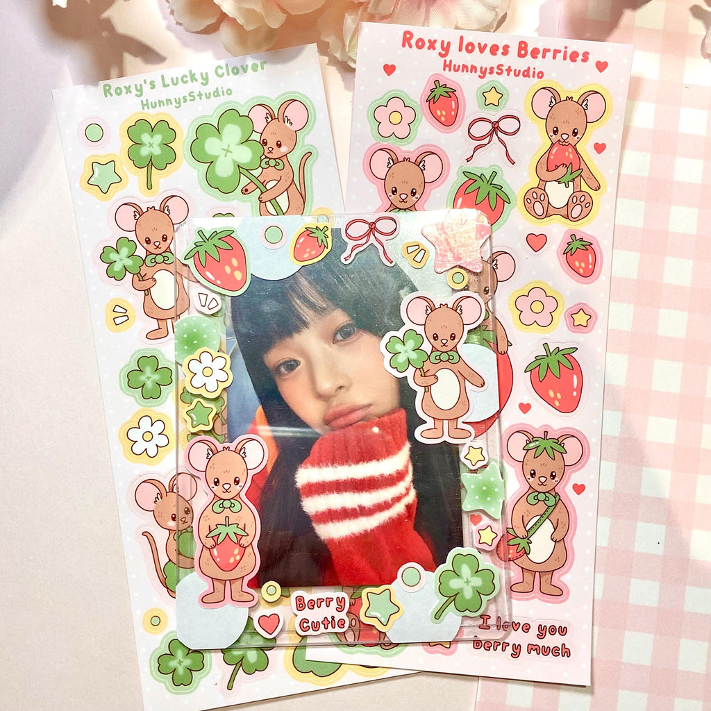 Roxy loves berries matte vinyl sticker sheet