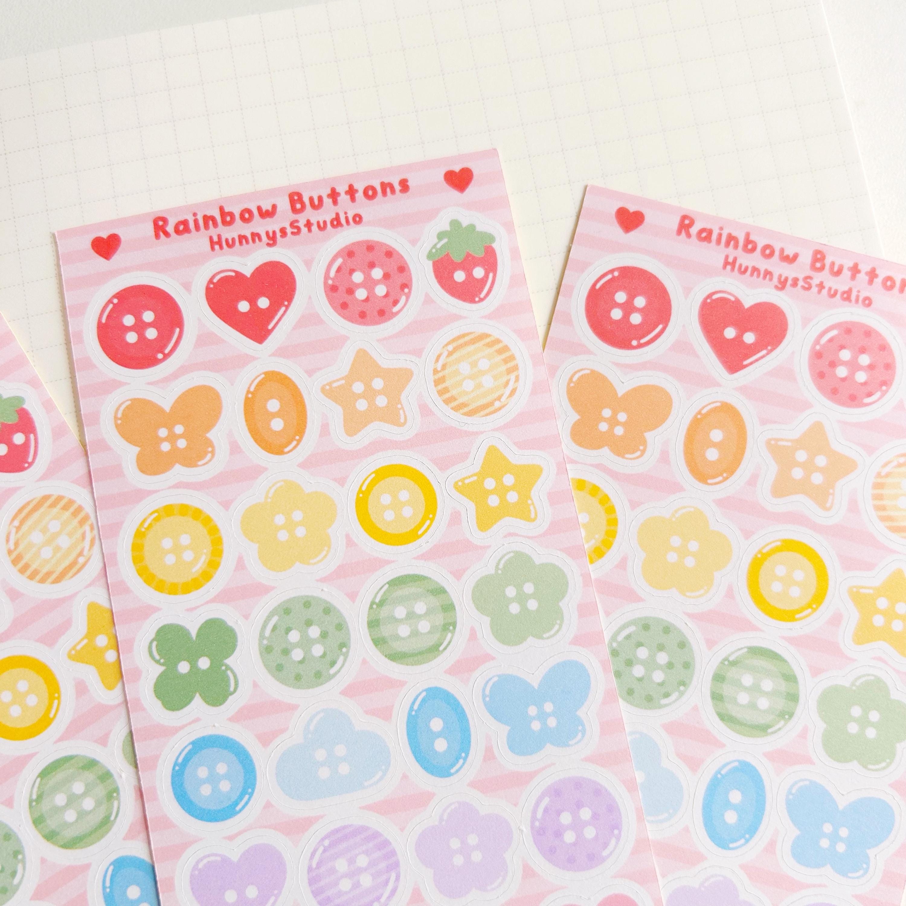 Rainbow buttons matte sticker sheet