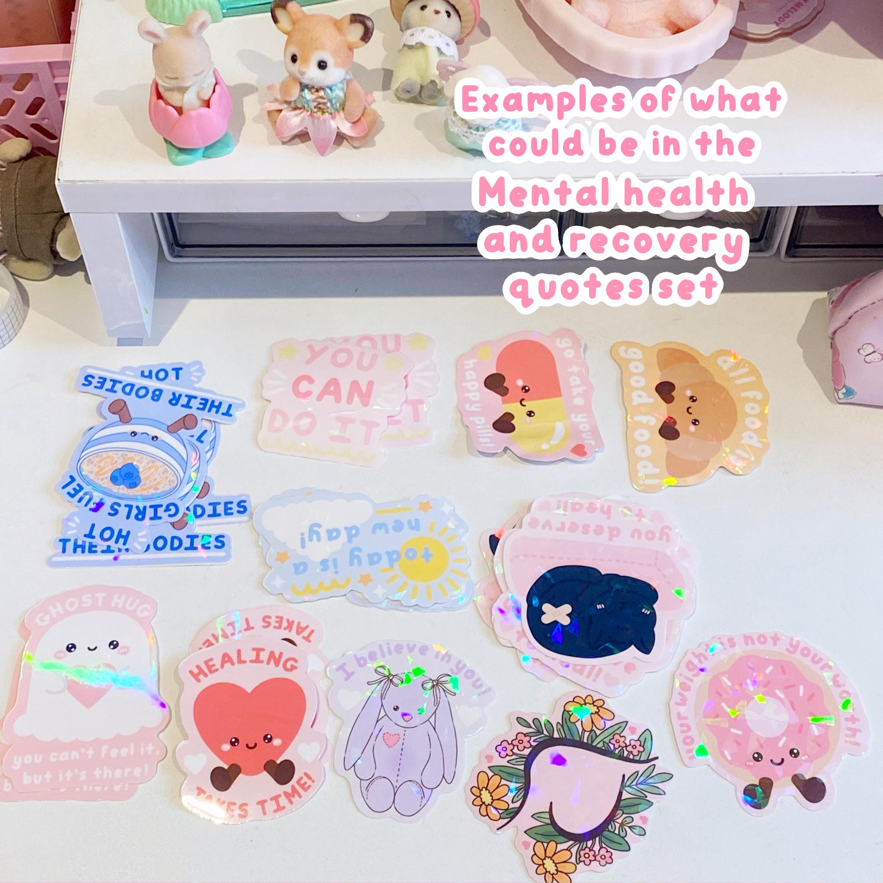 OOPSIE die cut sticker grab bag, B grade imperfect holographic vinyl die cut stickers.mental health stickers