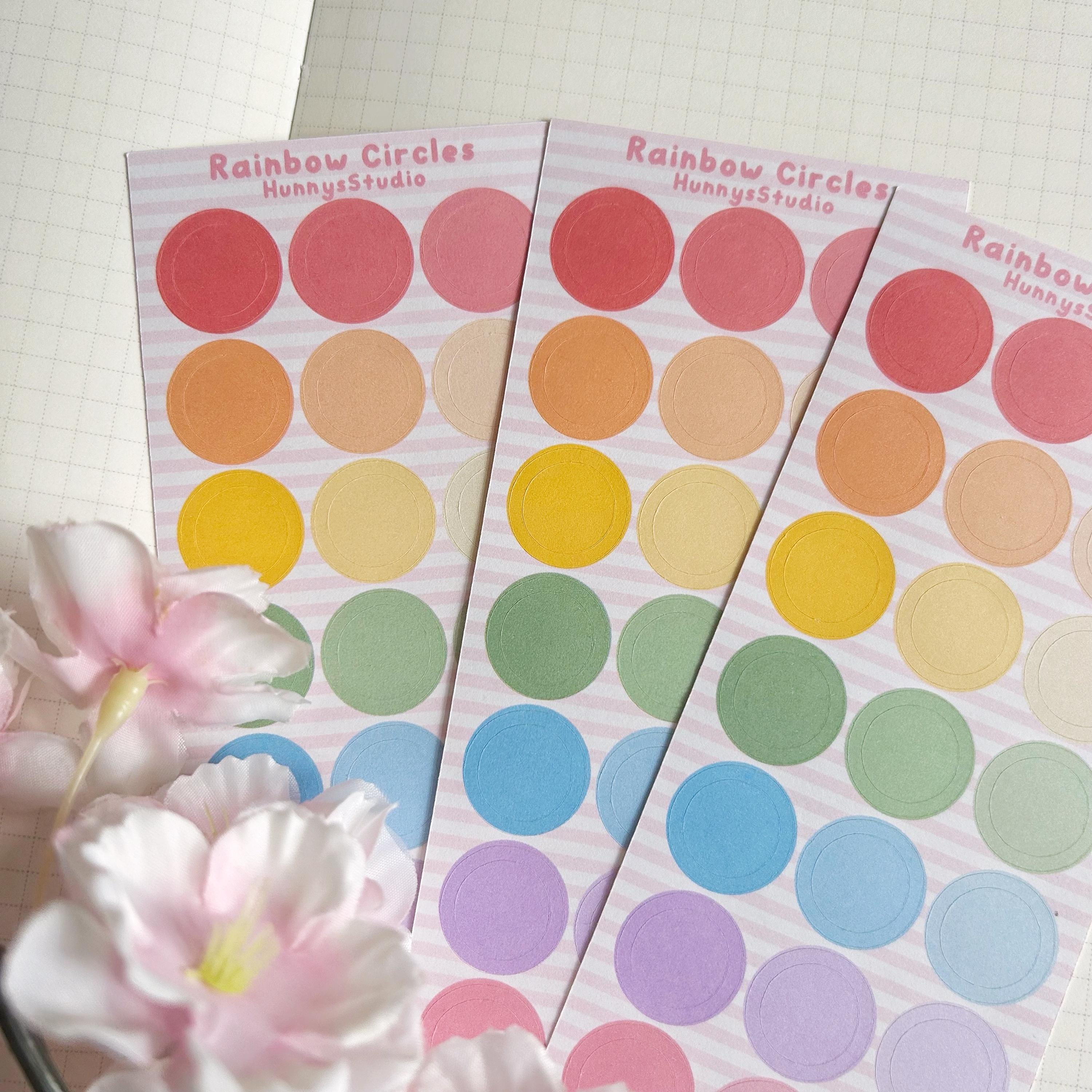 Rainbow circles sticker sheet