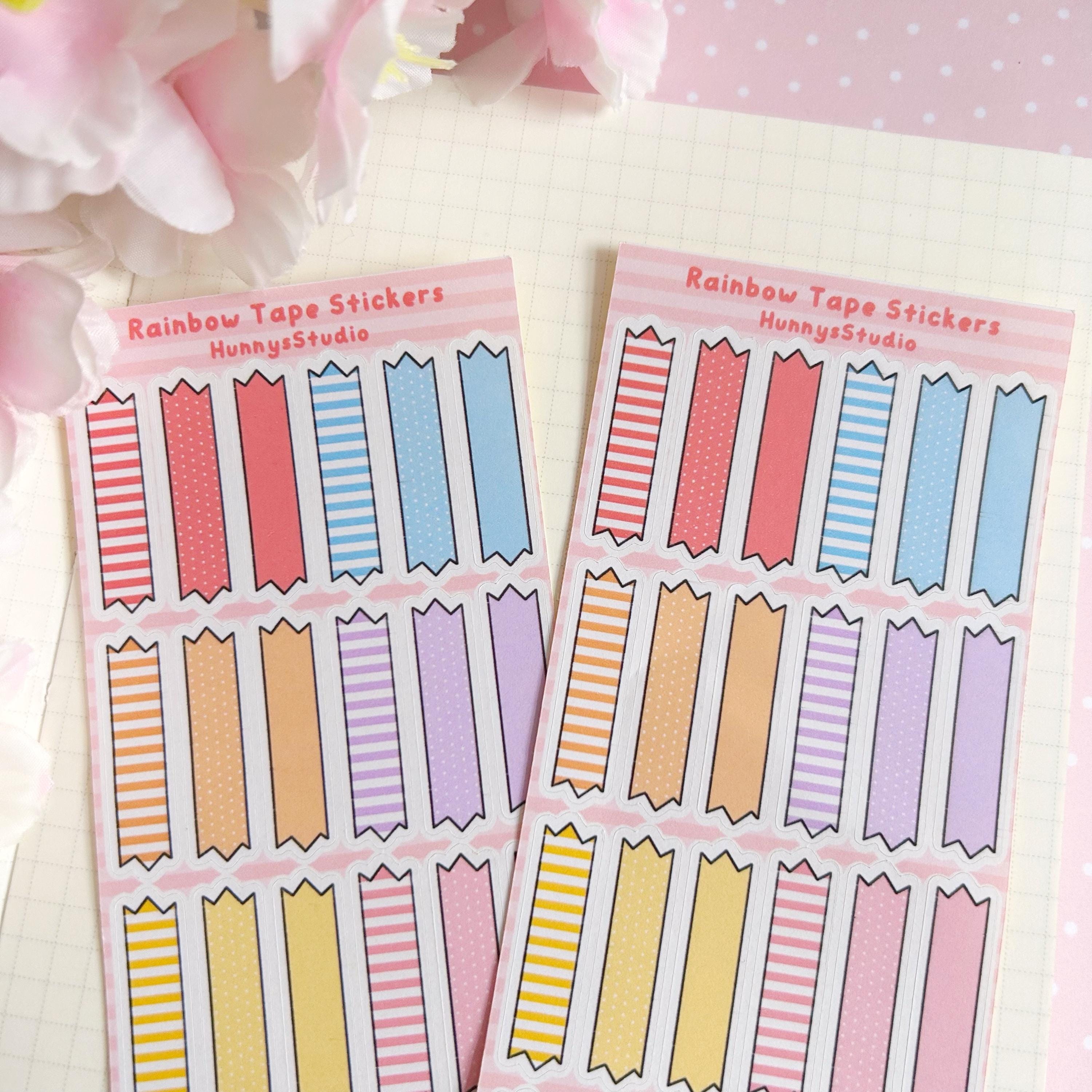 Rainbow tape stickers matte sticker sheet