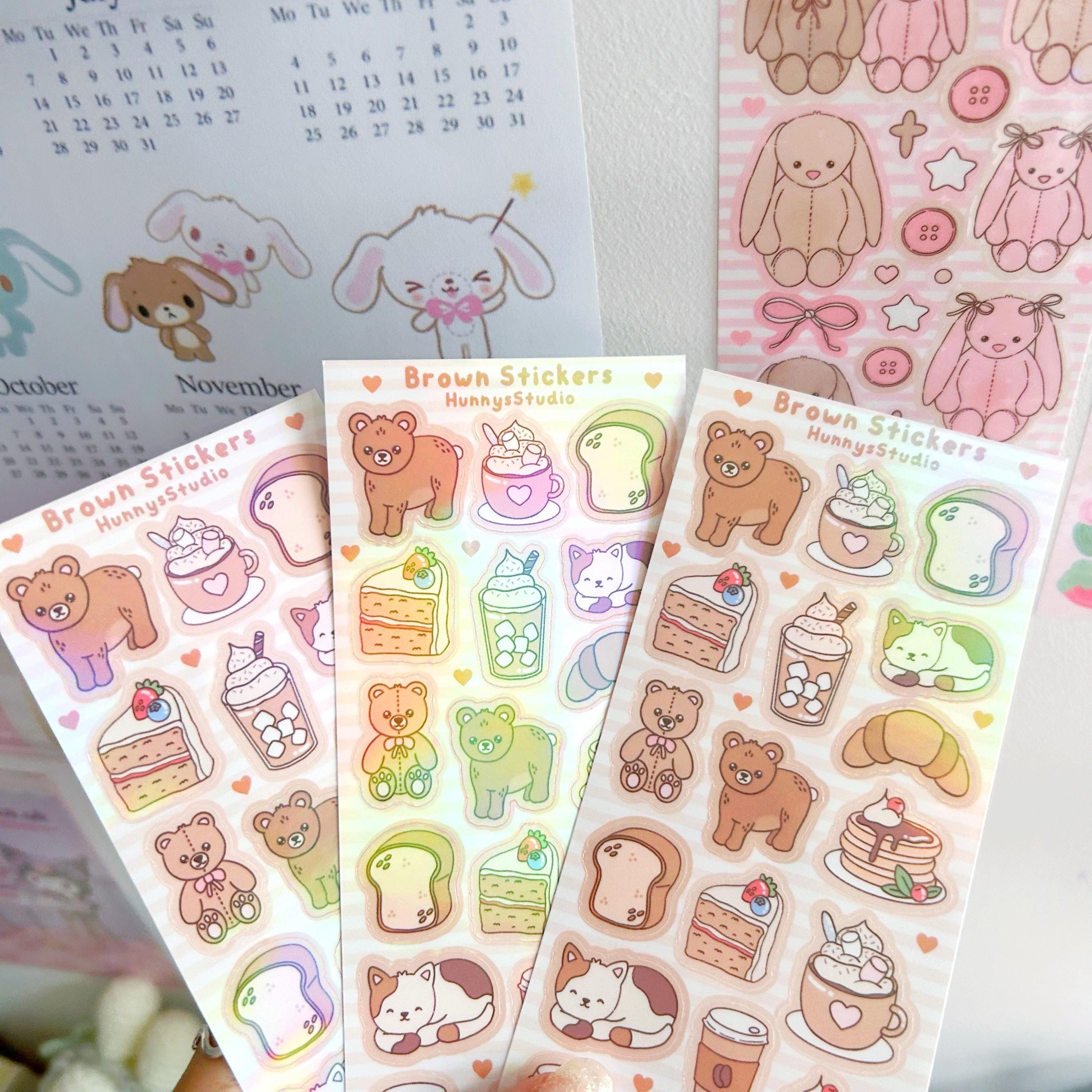 Brown stickers vinyl holographic sticker sheet