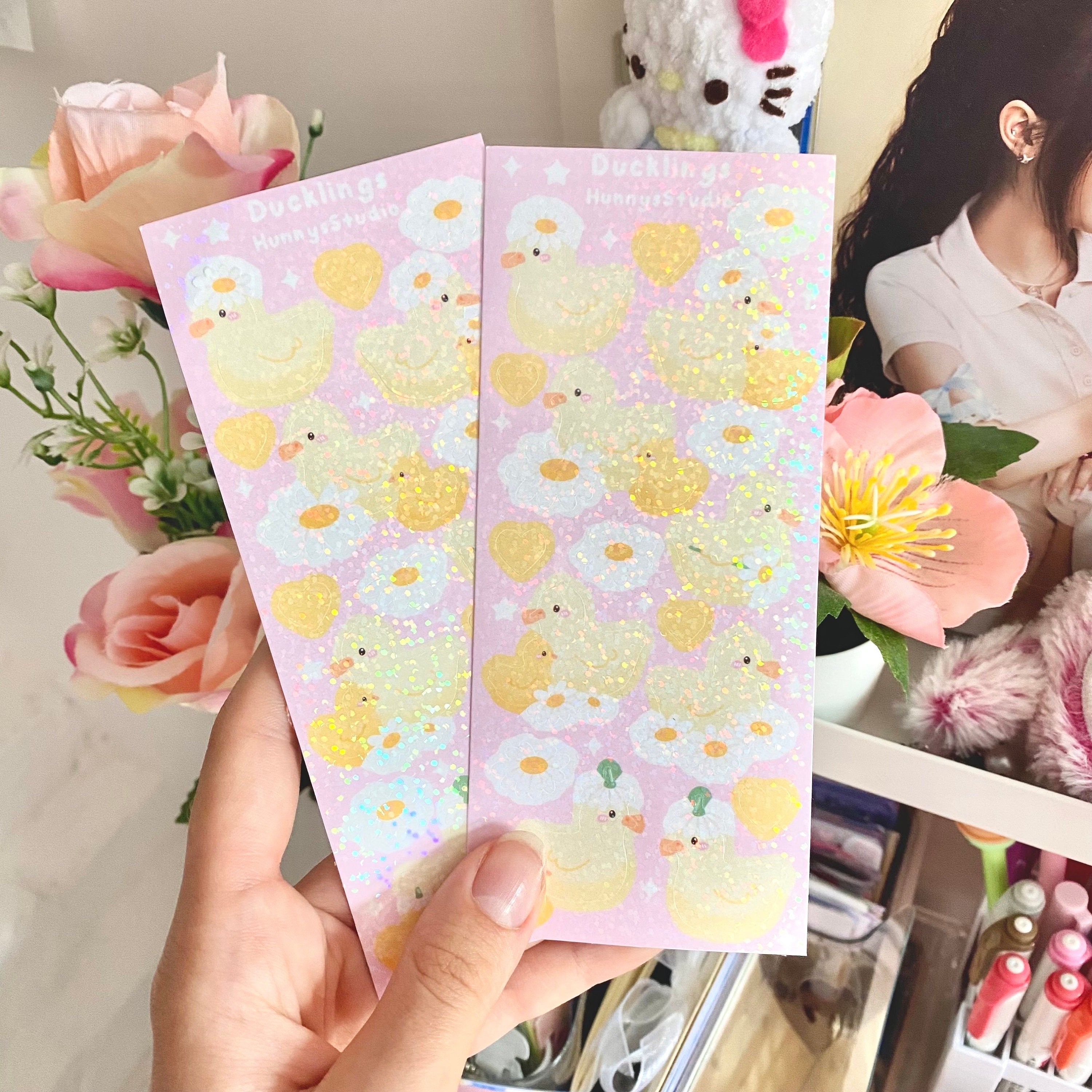 Ducklings holographic vinyl sticker sheet