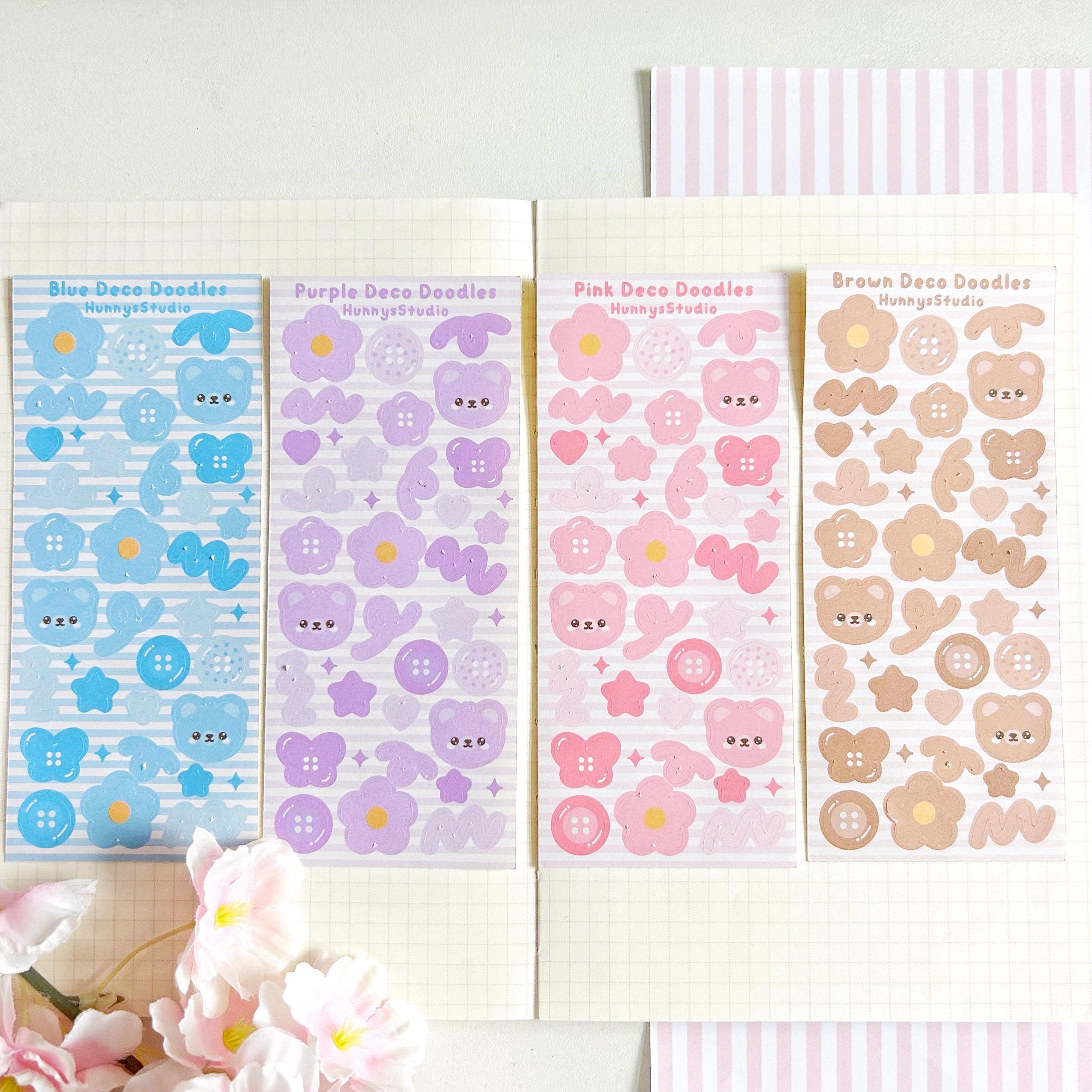 Rainbow deco doodles matte sticker sheets