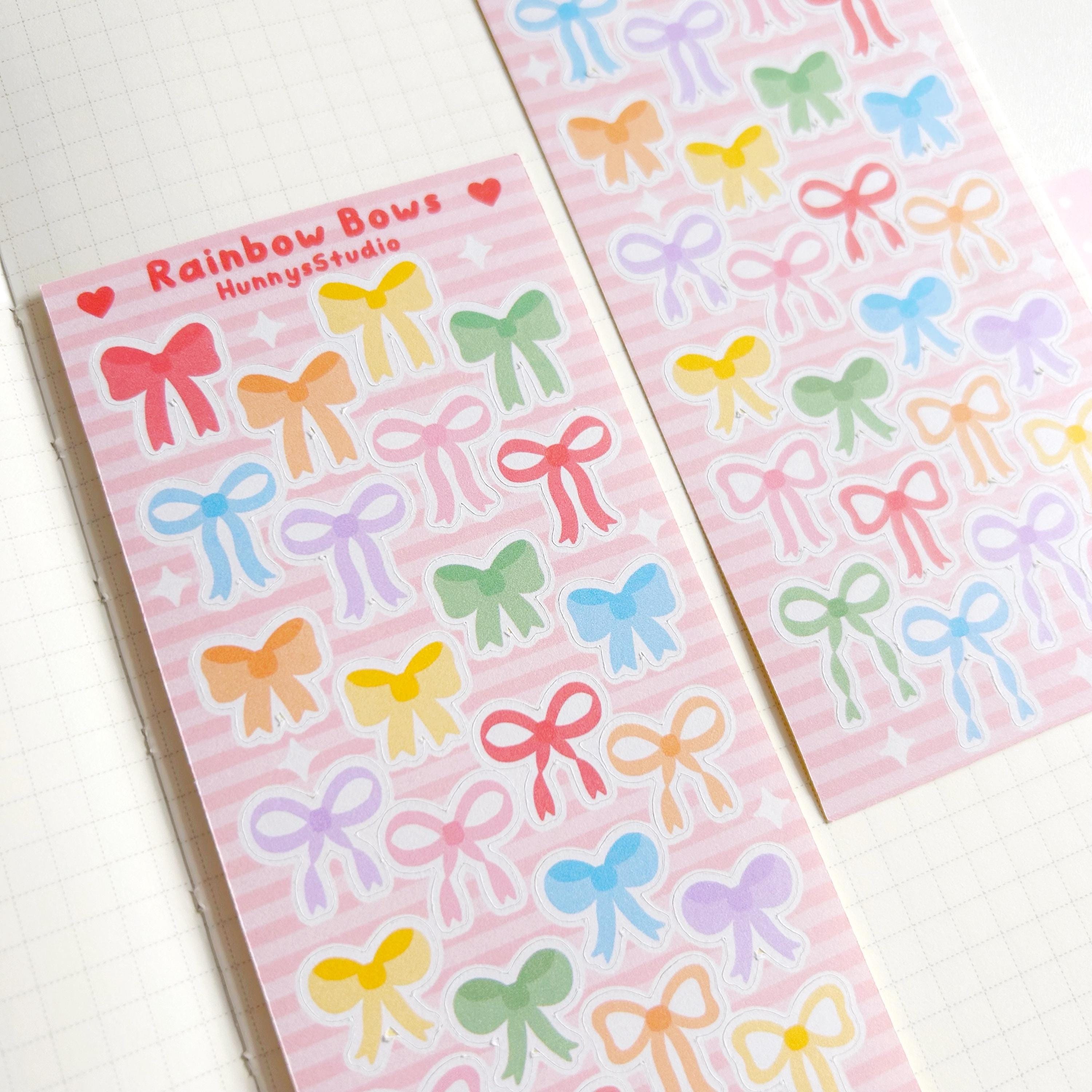Rainbow bows matte sticker sheet