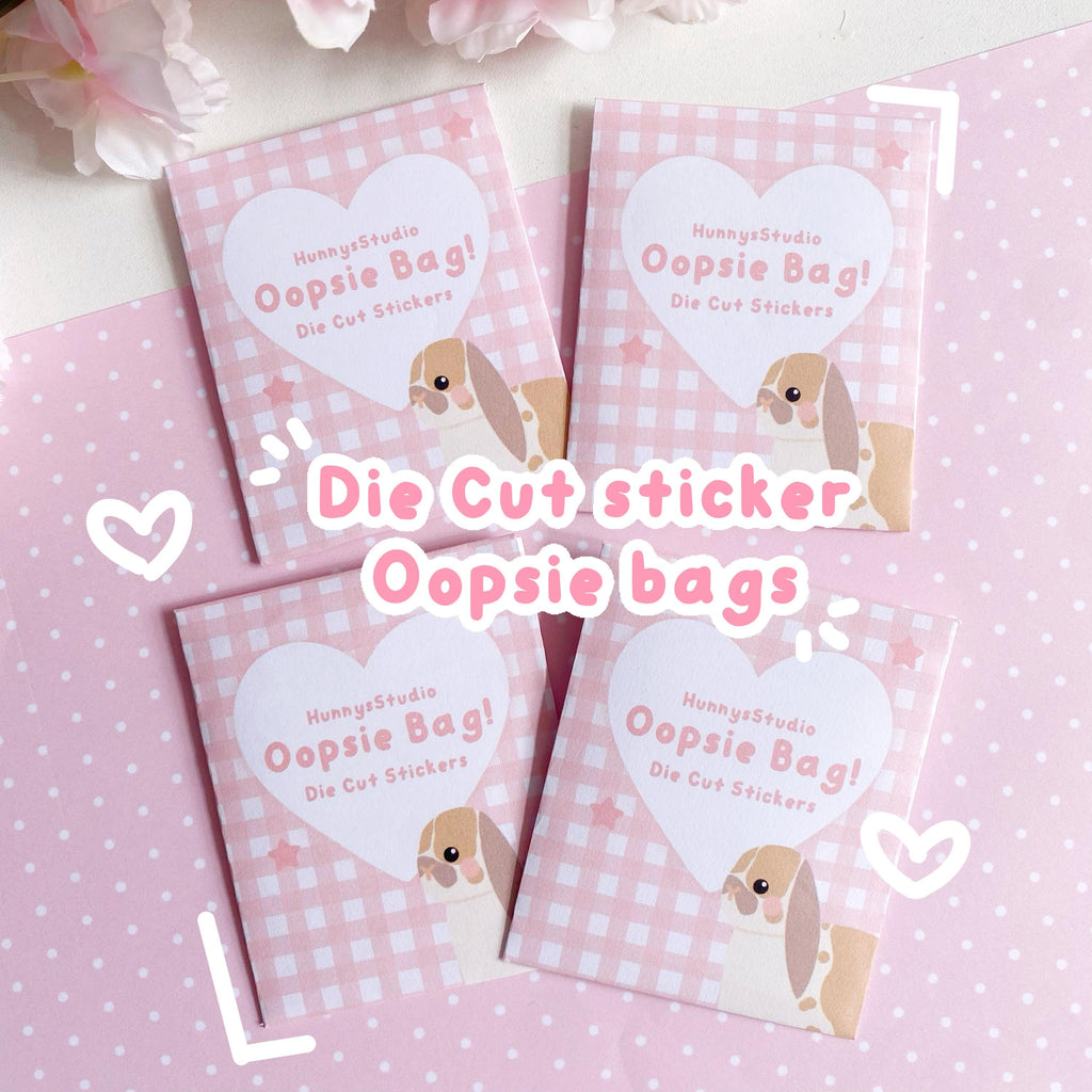 OOPSIE die cut sticker grab bag, B grade imperfect holographic vinyl die cut stickers.mental health stickers