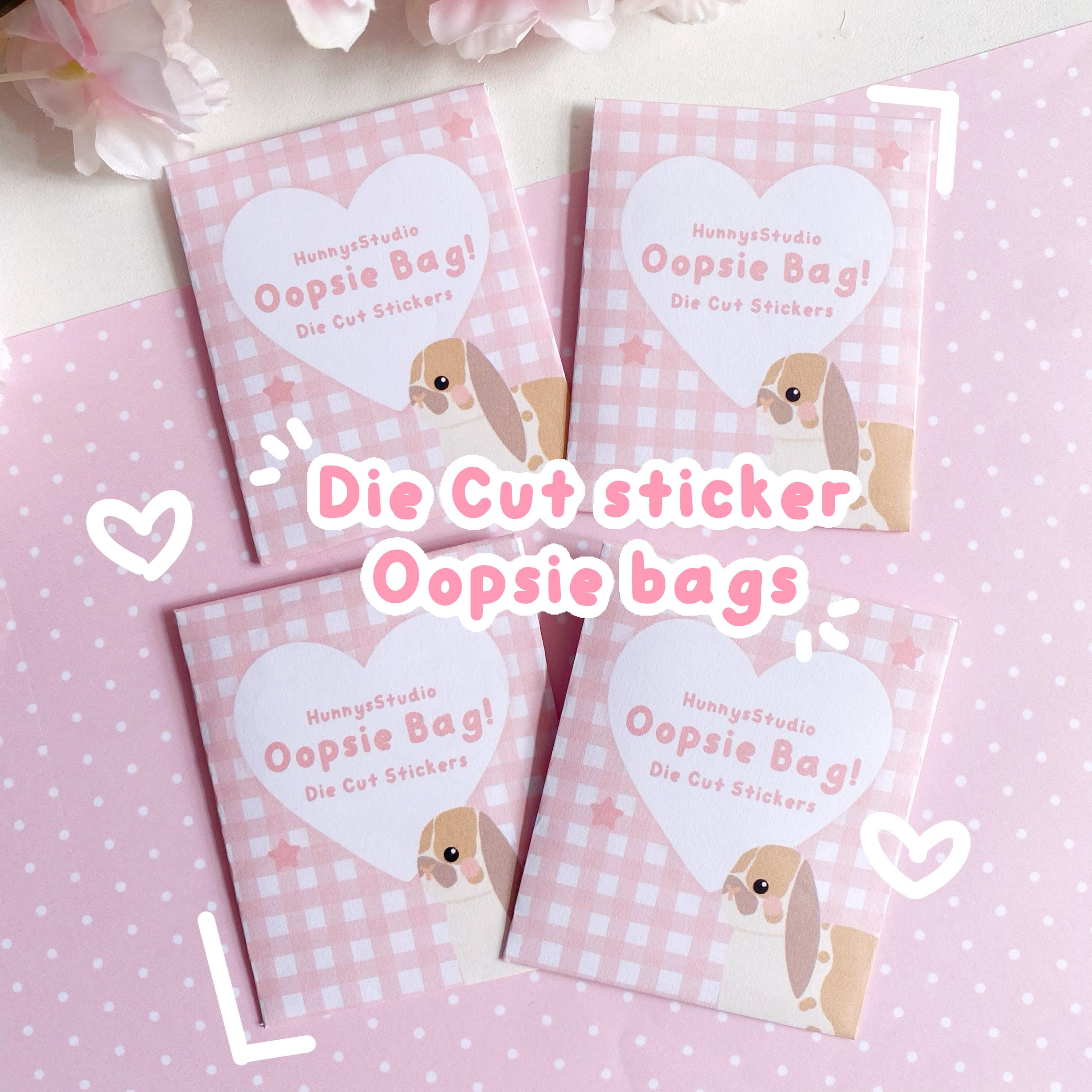 OOPSIE die cut sticker grab bag, B grade imperfect holographic vinyl die cut stickers.mental health stickers