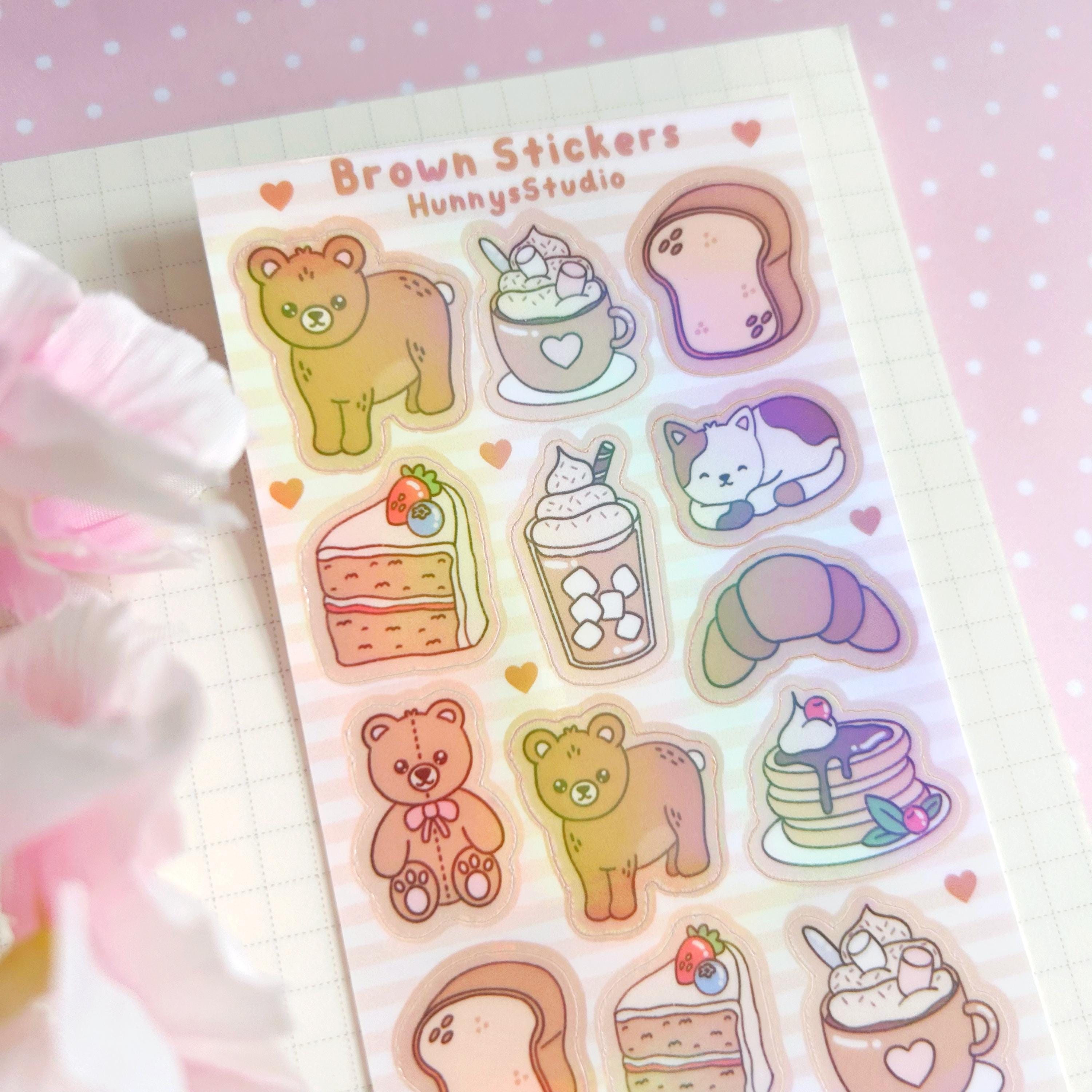 Brown stickers vinyl holographic sticker sheet