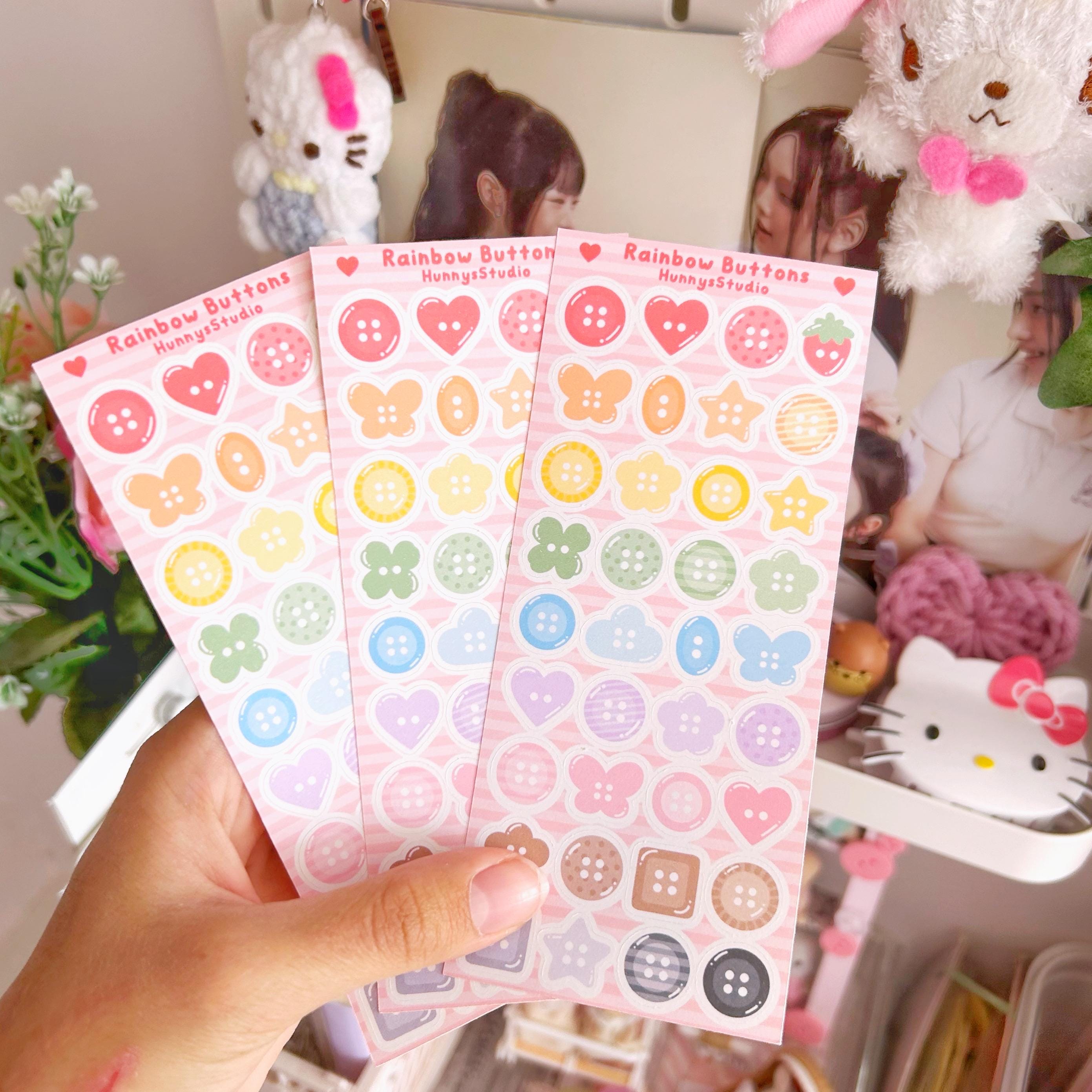 Rainbow buttons matte sticker sheet