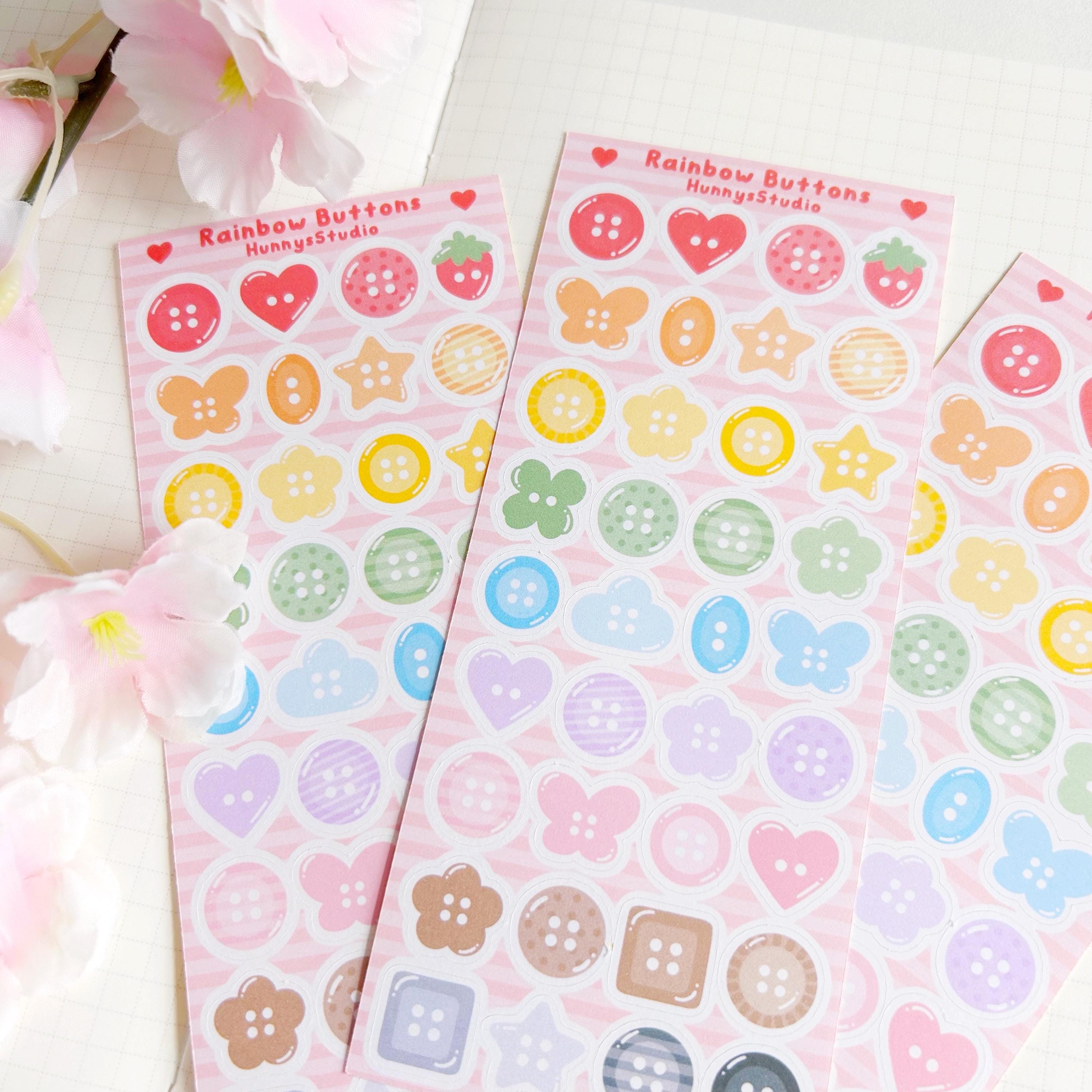 Rainbow buttons matte sticker sheet