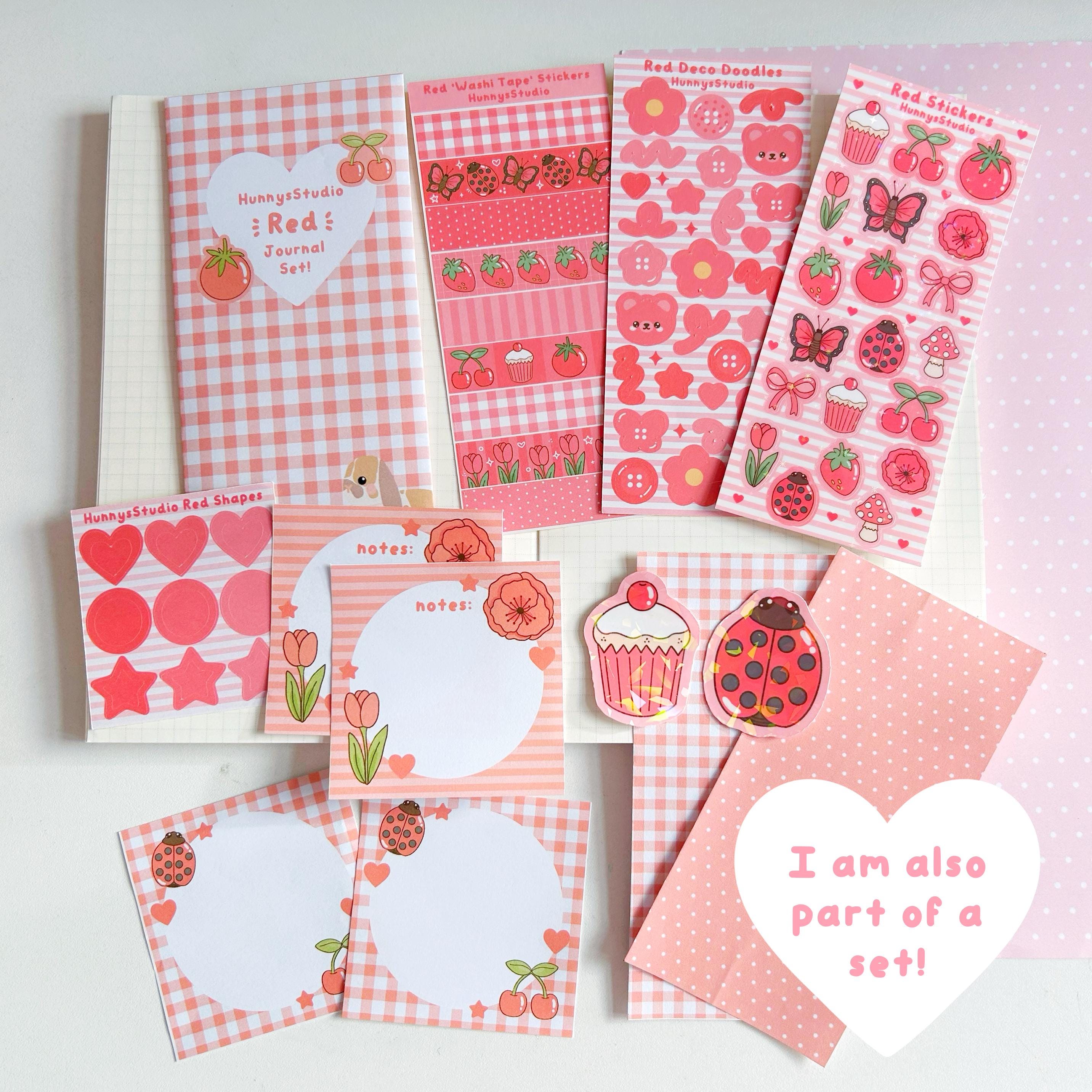 Red stickers vinyl holographic sticker sheet