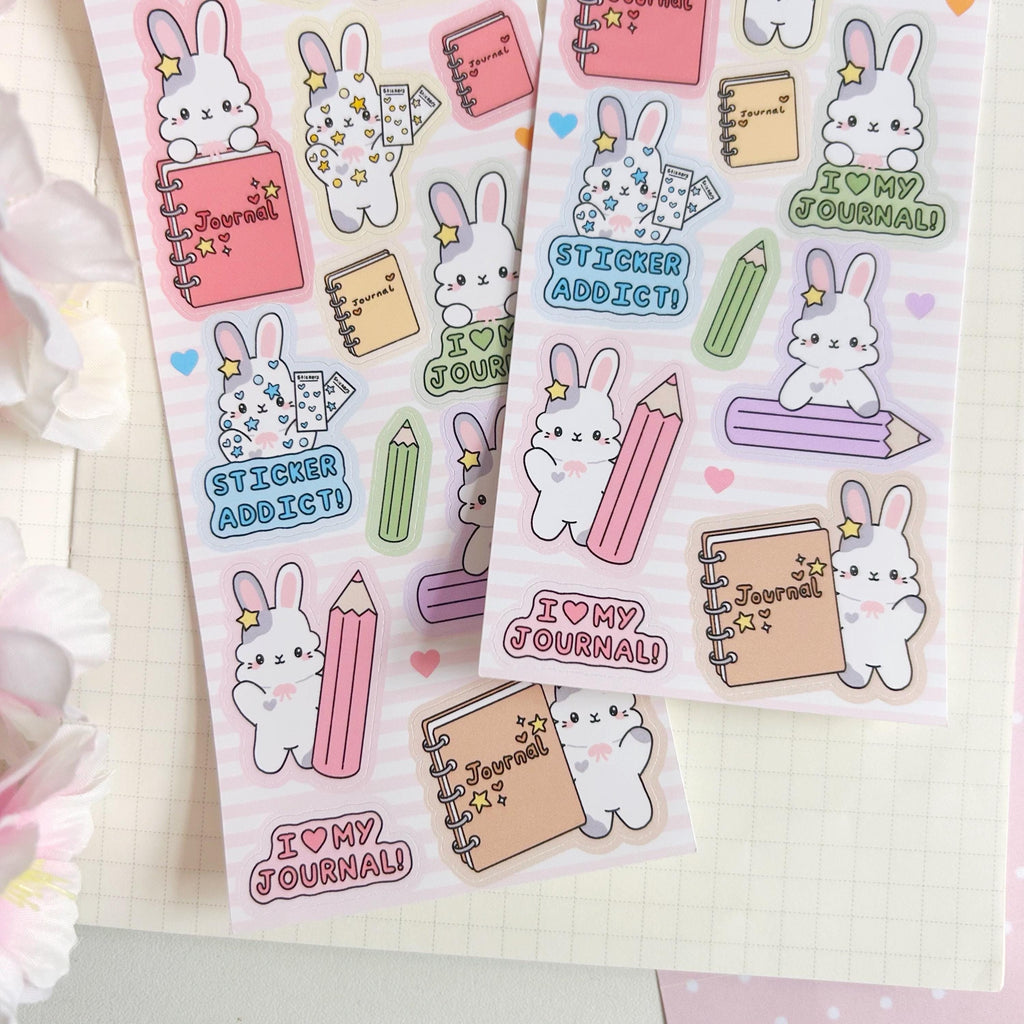 Star loves journaling matte vinyl sticker sheet