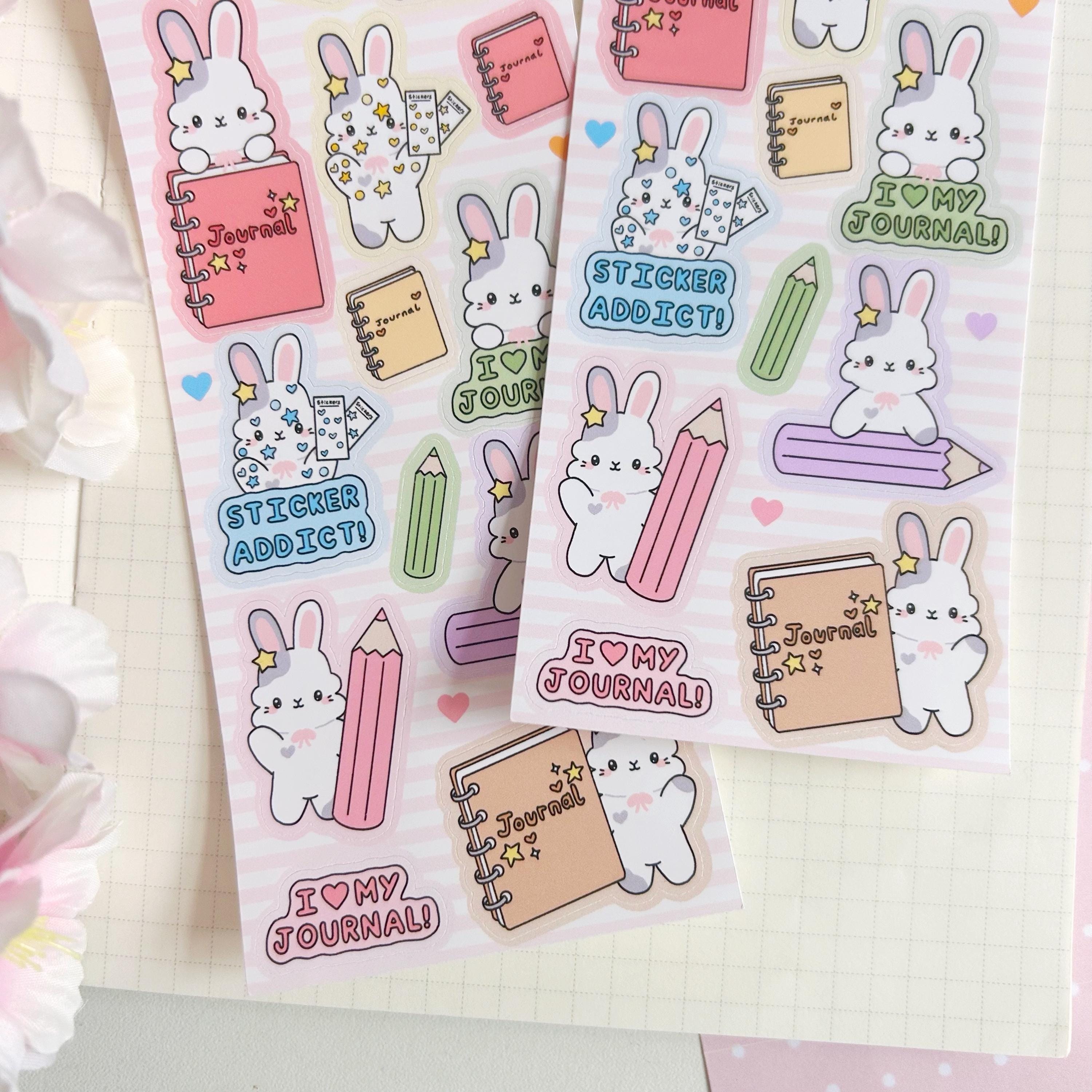 Star loves journaling matte vinyl sticker sheet