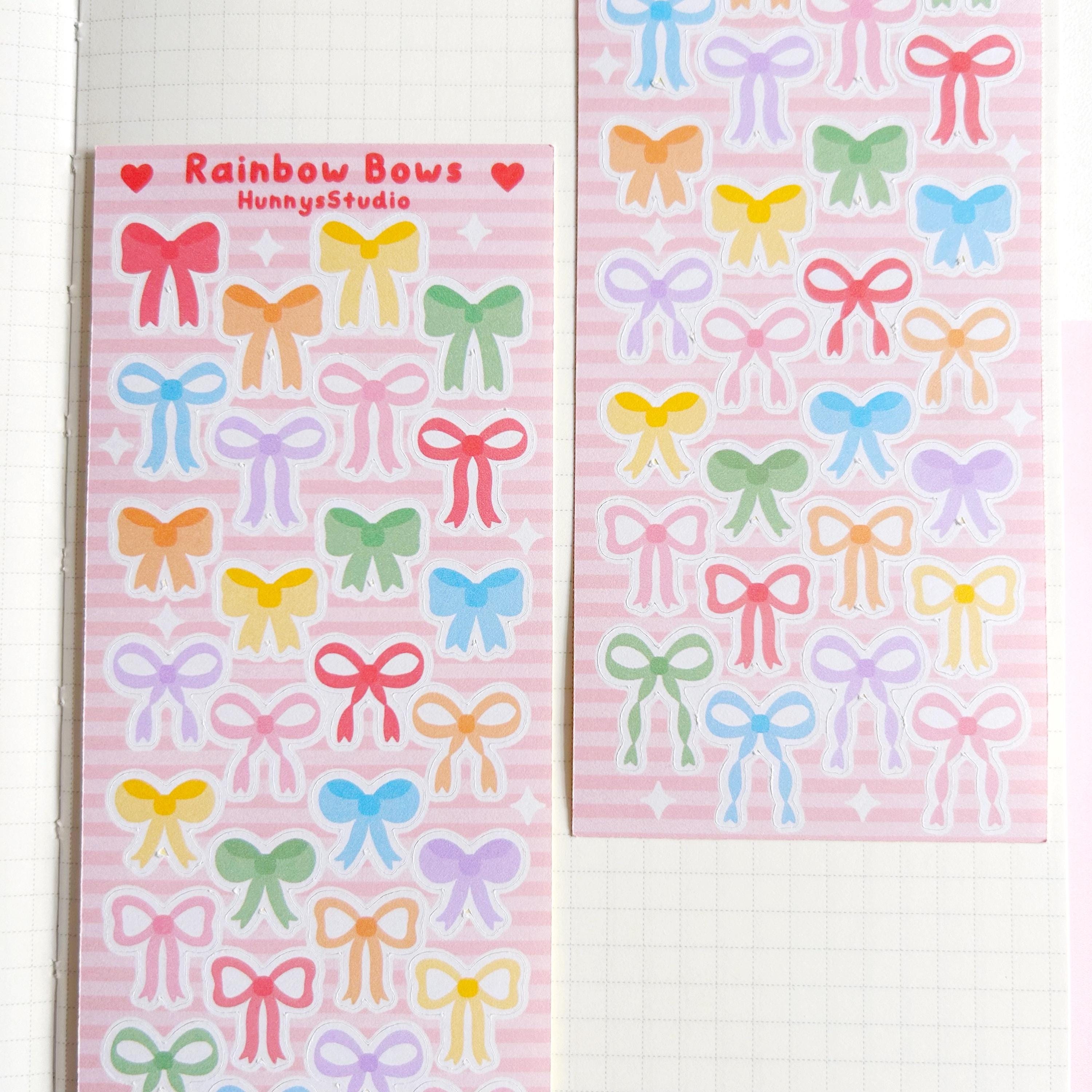 Rainbow bows matte sticker sheet