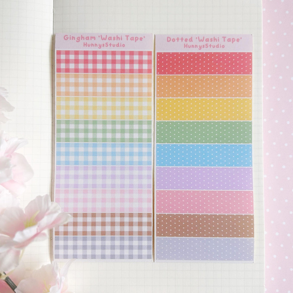 Gingham ‘washi tape’ matte sticker sheet
