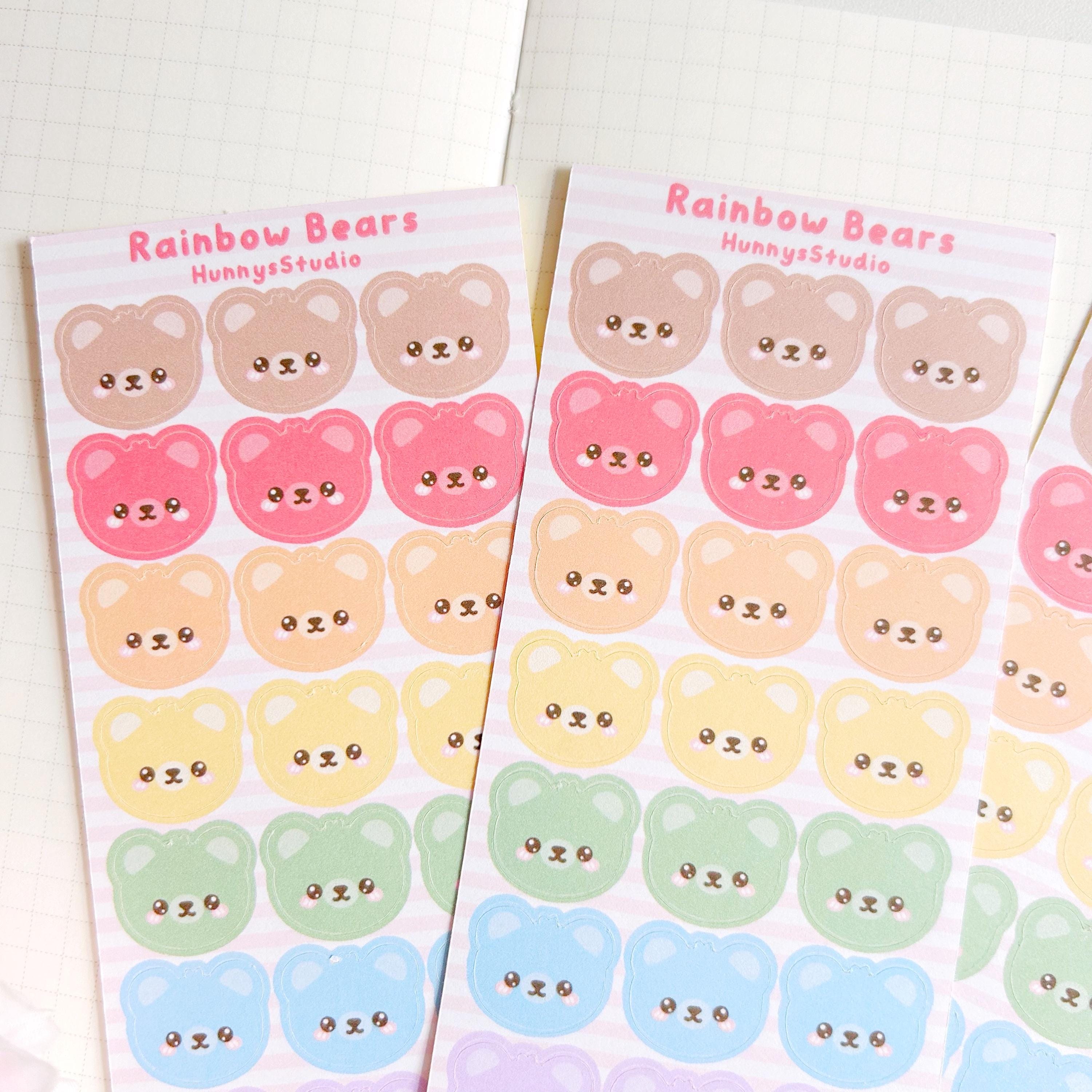 Rainbow bears matte sticker sheet