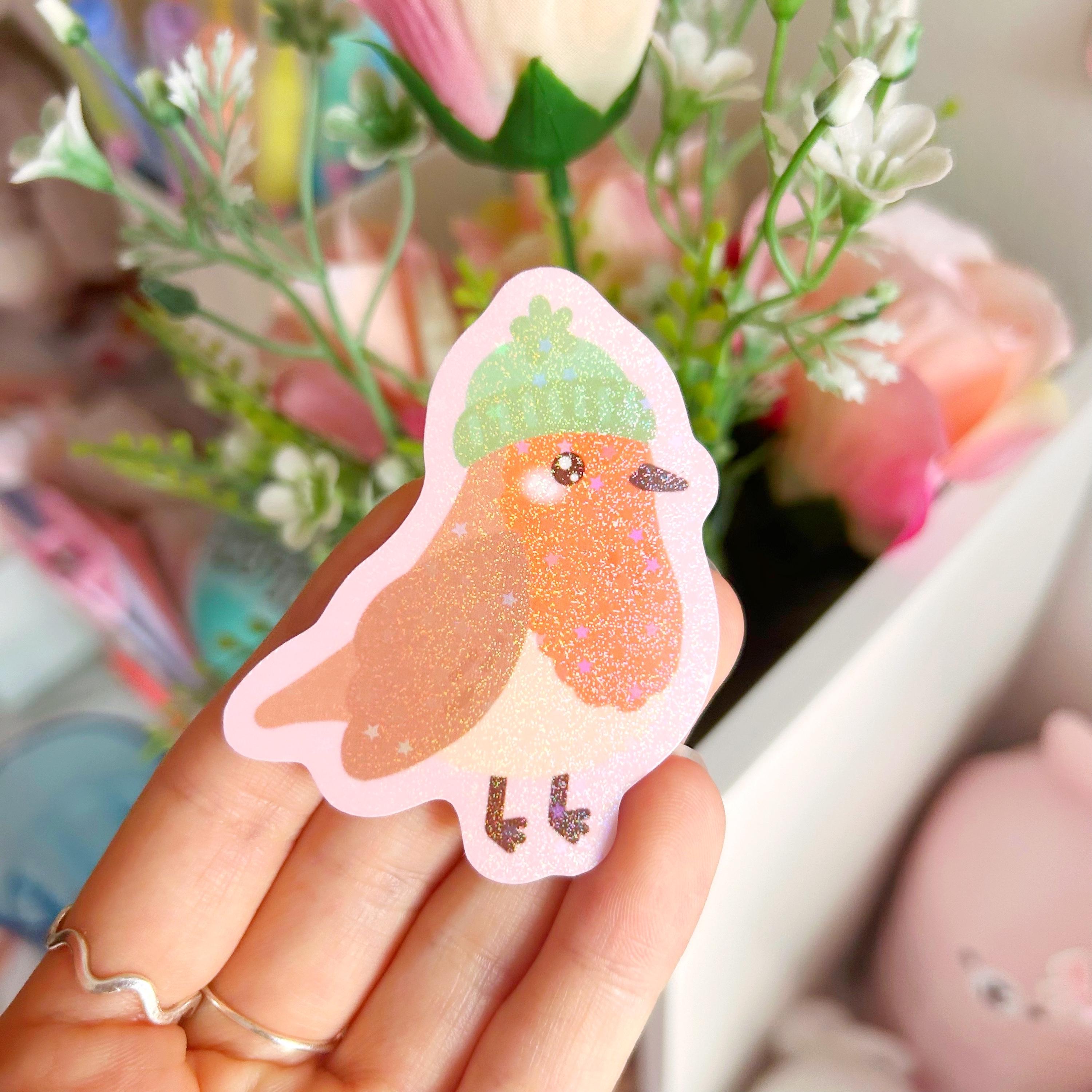 Robin die cut vinyl holographic sticker