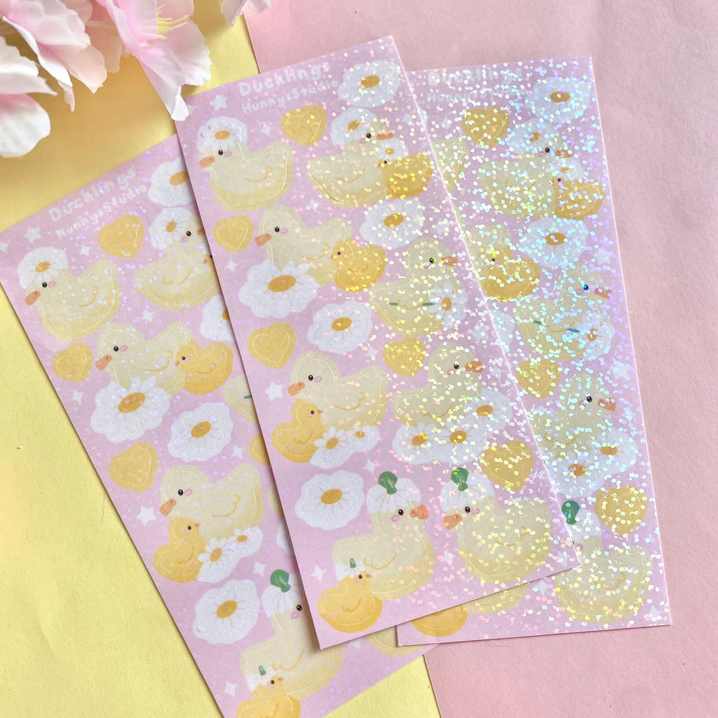 Ducklings holographic vinyl sticker sheet