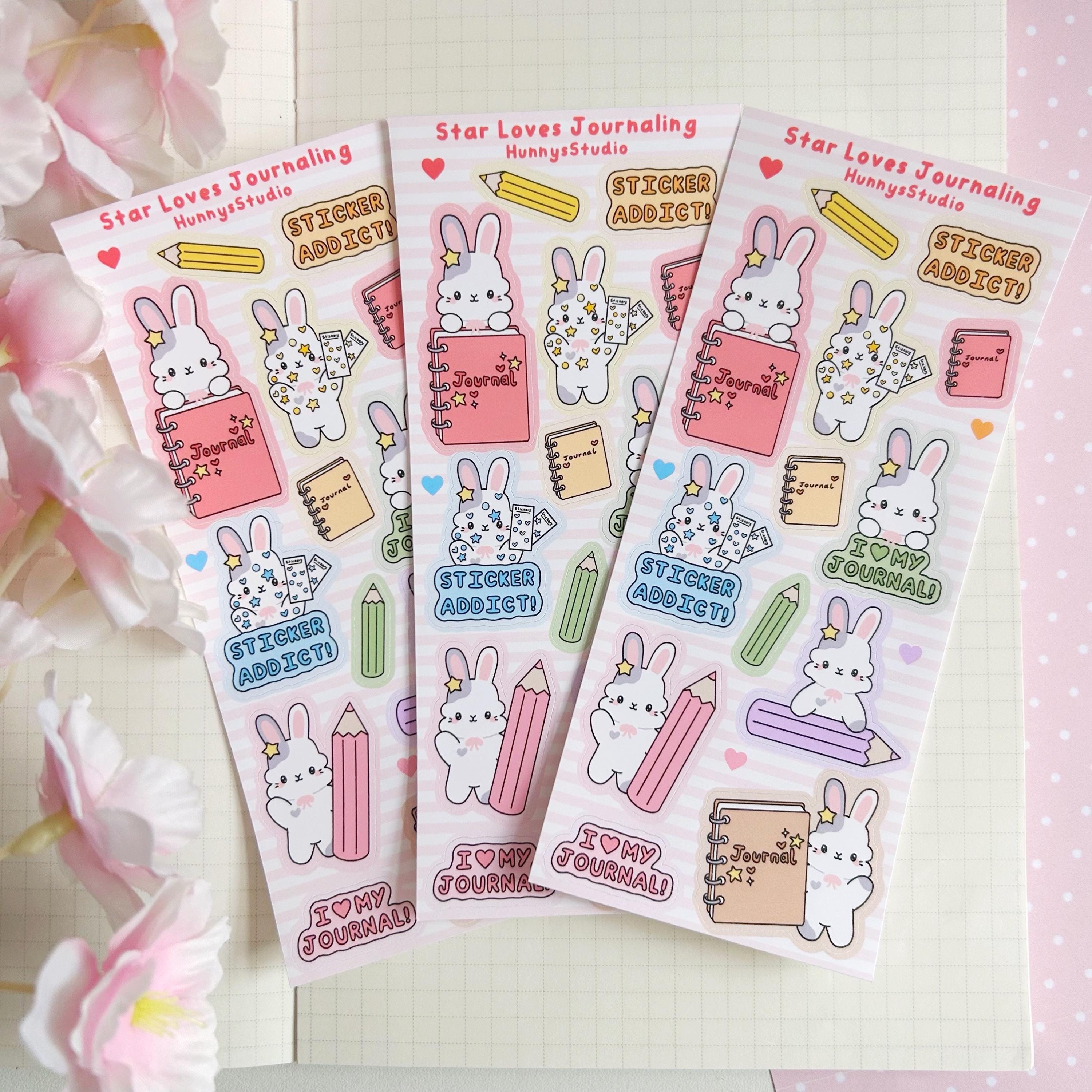 Star loves journaling matte vinyl sticker sheet