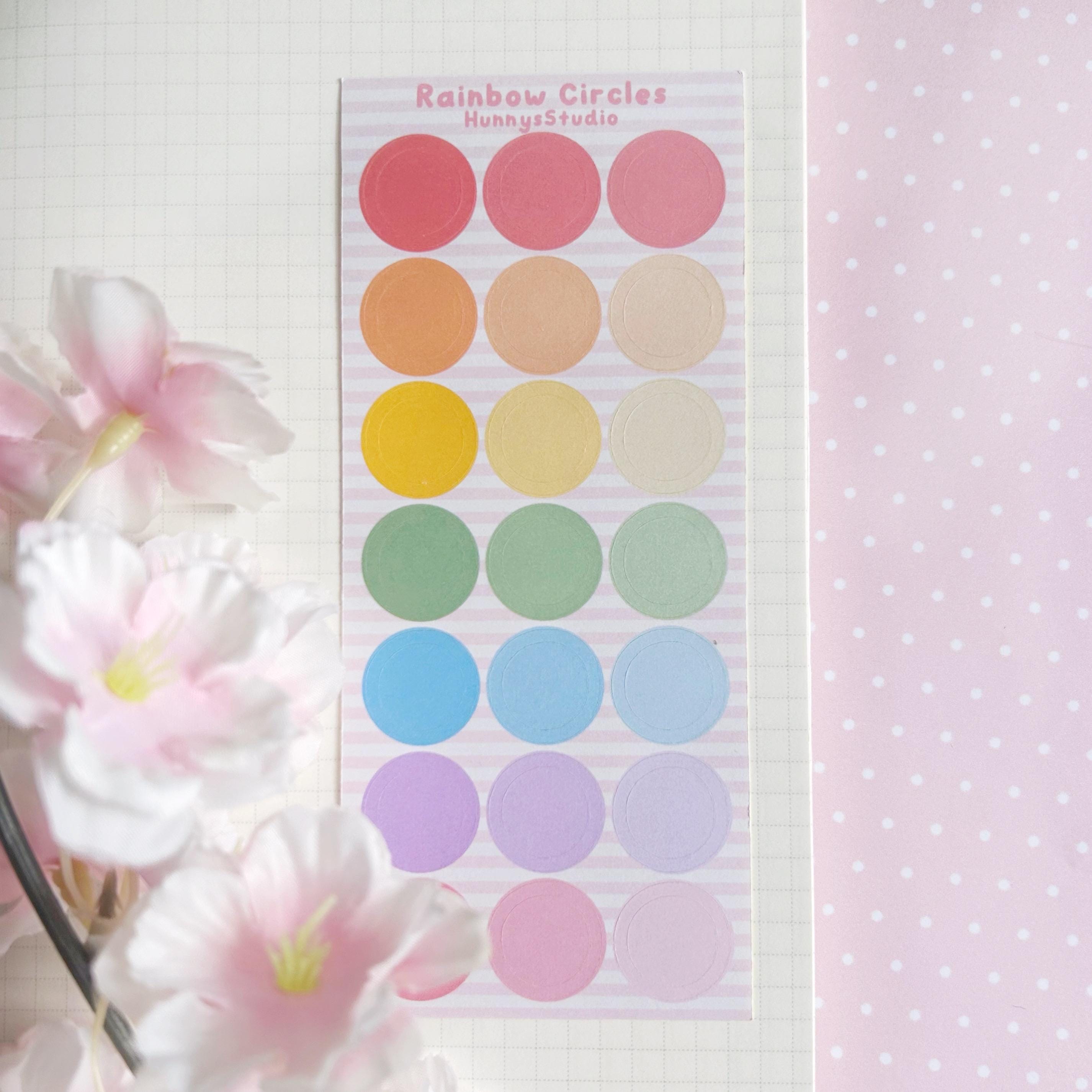 Rainbow circles sticker sheet