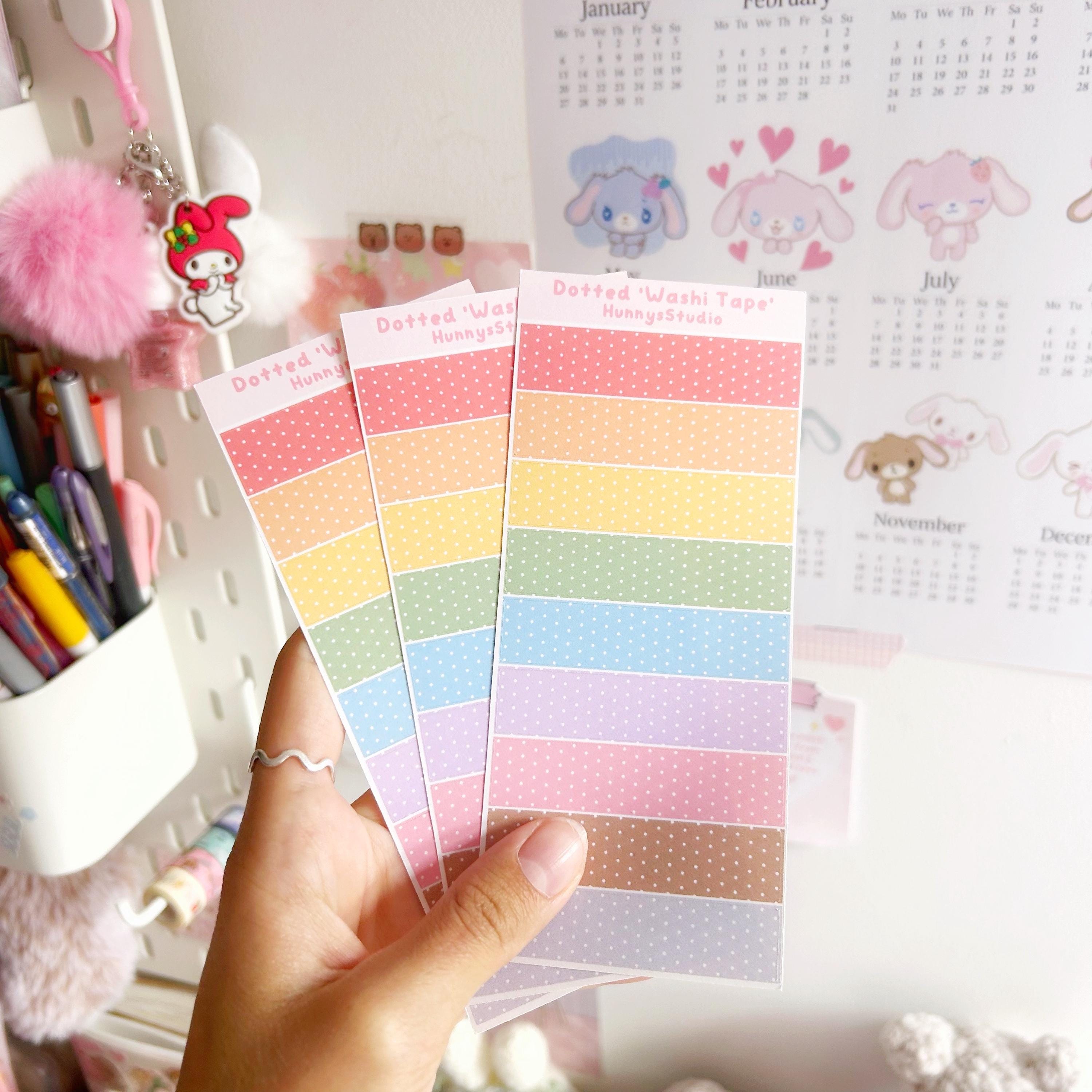 Dotted ‘washi tape’ matte sticker sheet
