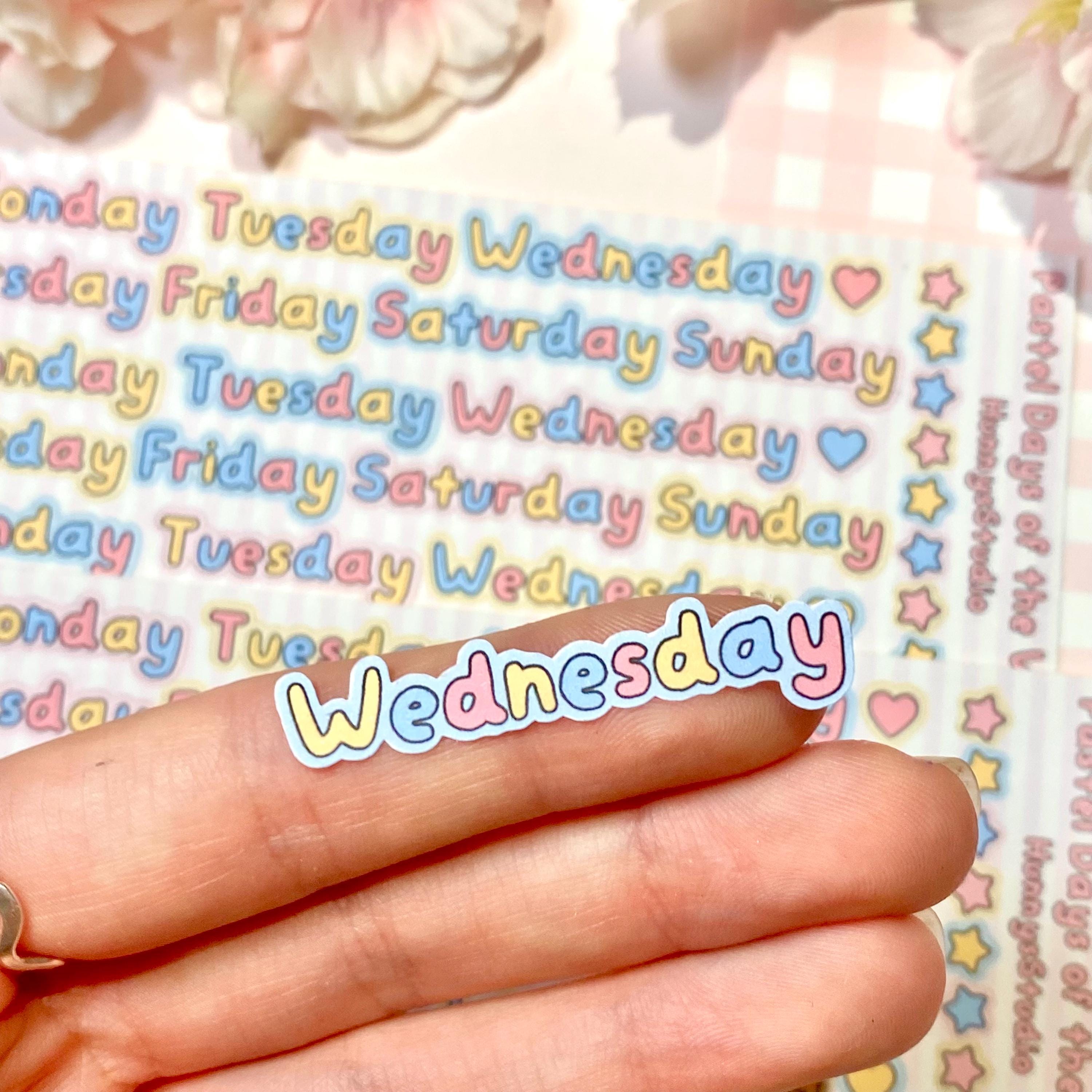Pastel weekdays letter matte sticker sheet