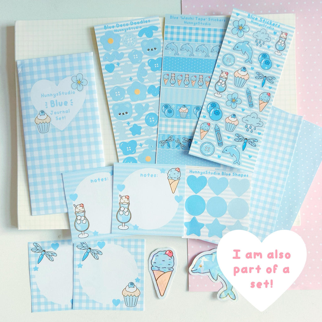 Blue stickers vinyl holographic sticker sheet