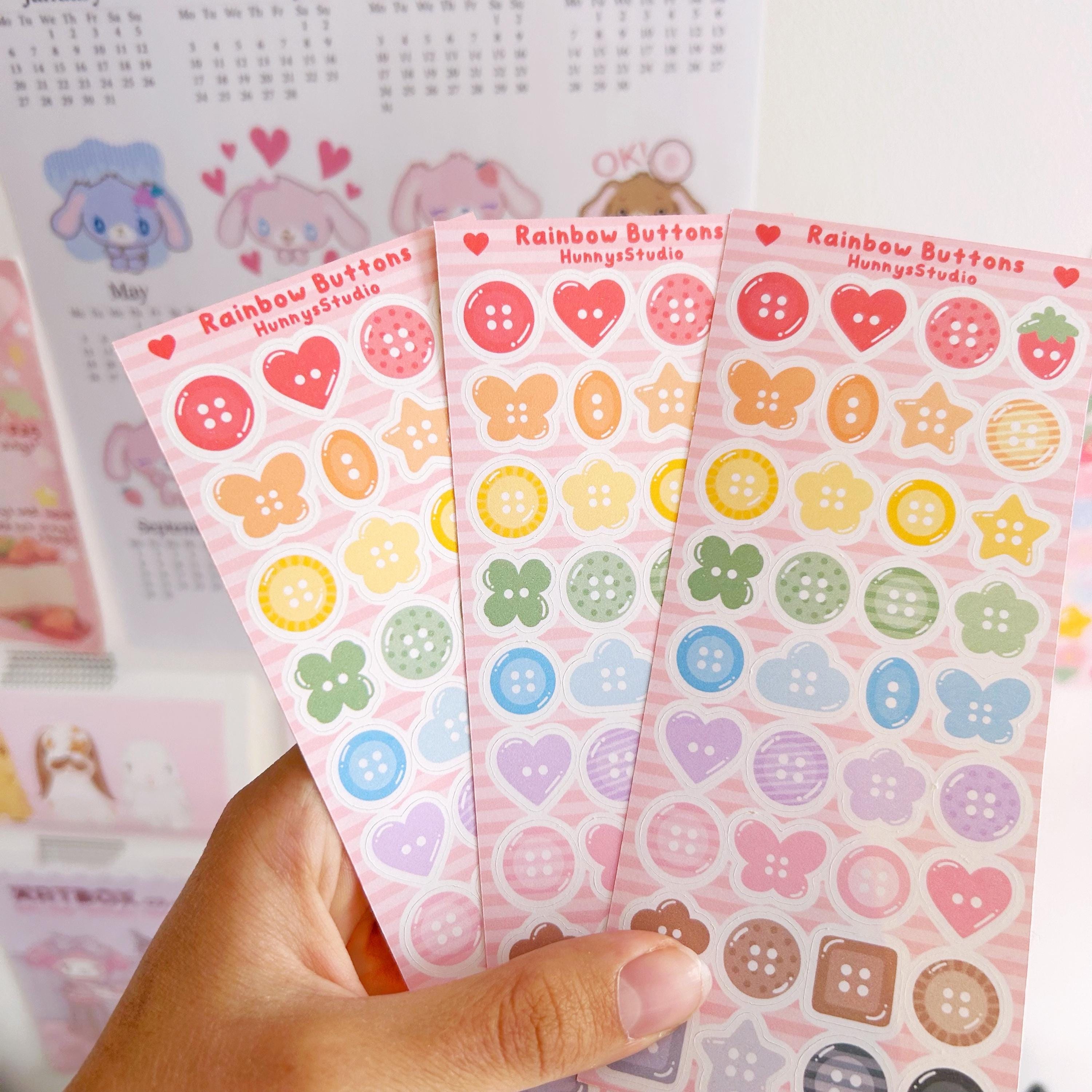 Rainbow buttons matte sticker sheet