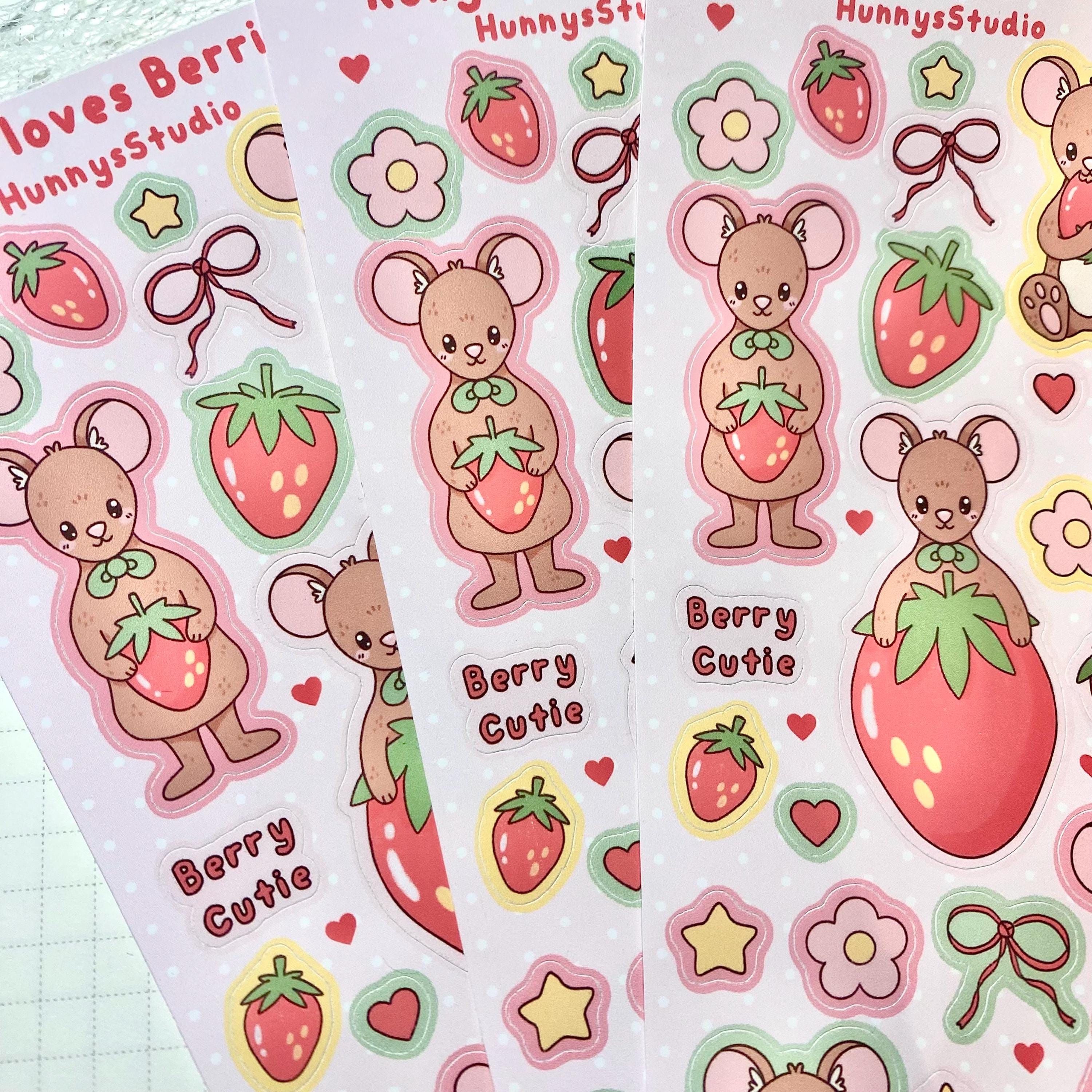 Roxy loves berries matte vinyl sticker sheet