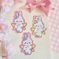 Star the bunny fairy die cut vinyl holographic sticker