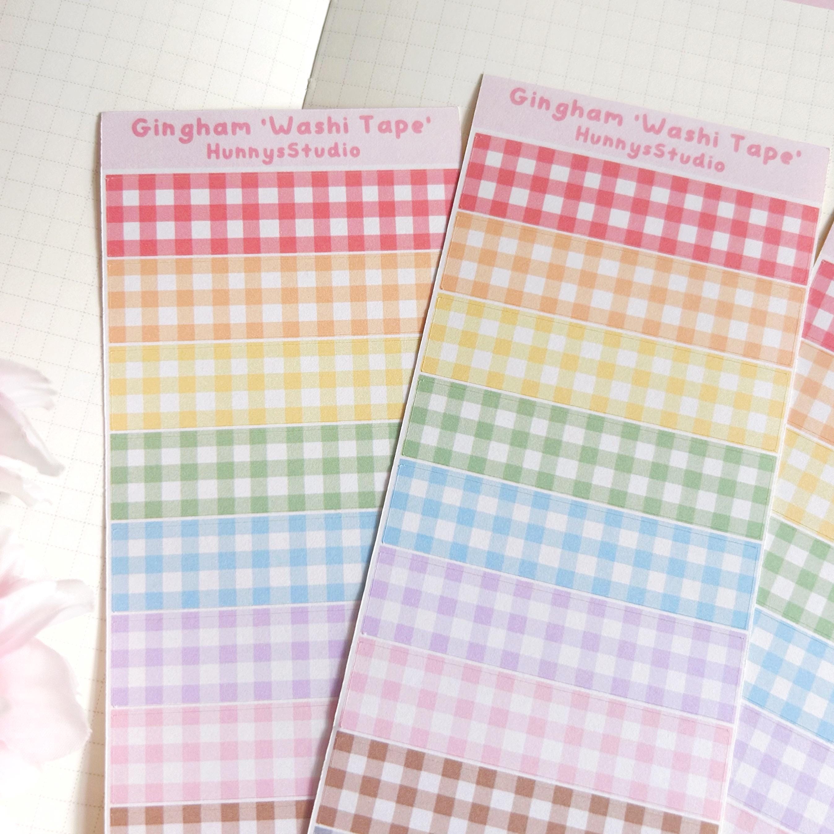 Gingham ‘washi tape’ matte sticker sheet