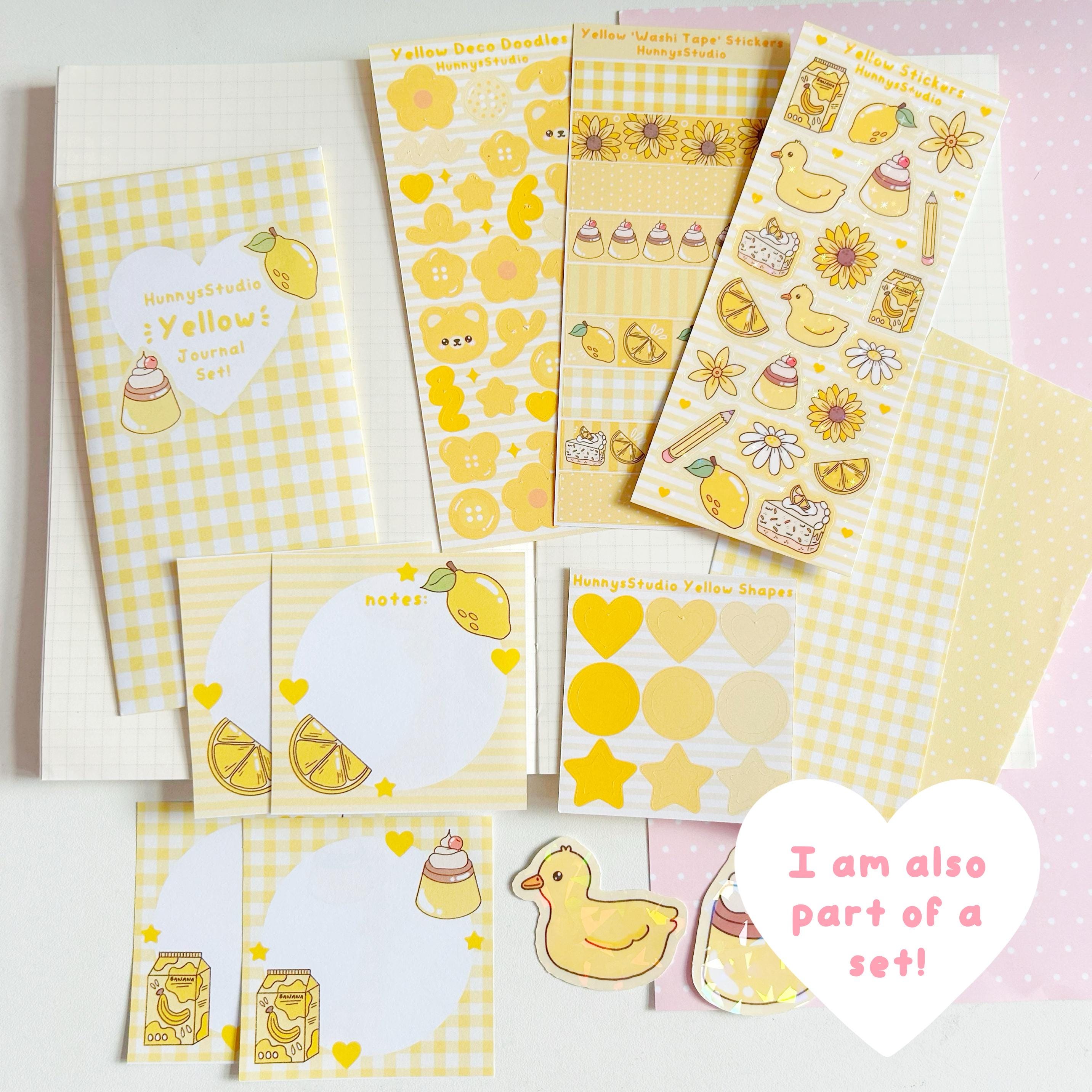 Yellow stickers vinyl holographic sticker sheet