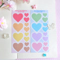 Warm and cool dot heart matte sticker sheet